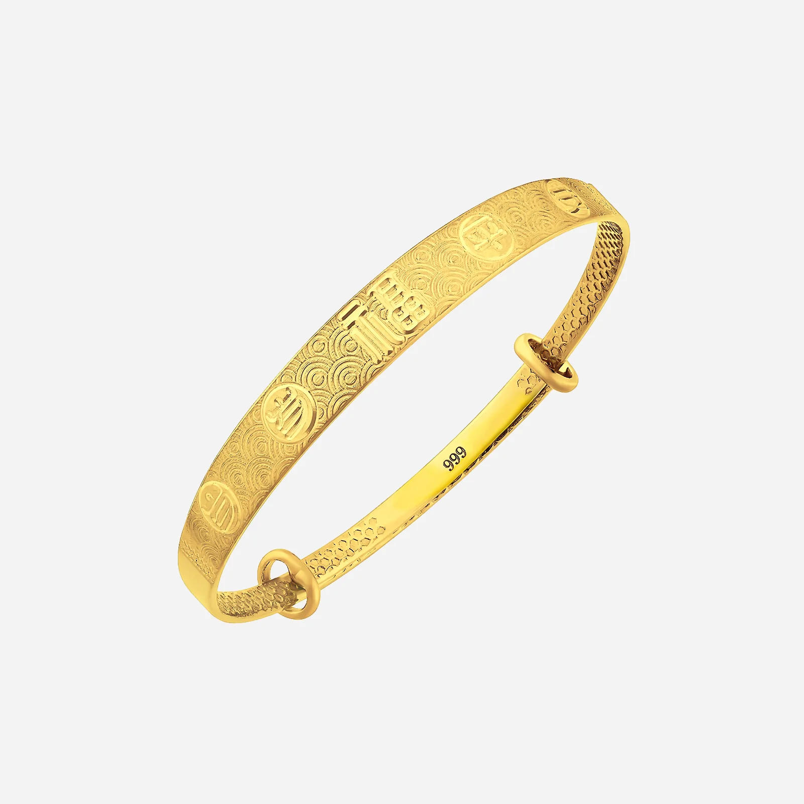 Auspicious Baby Bangle in Yellow Gold (D999STYLE0405A)