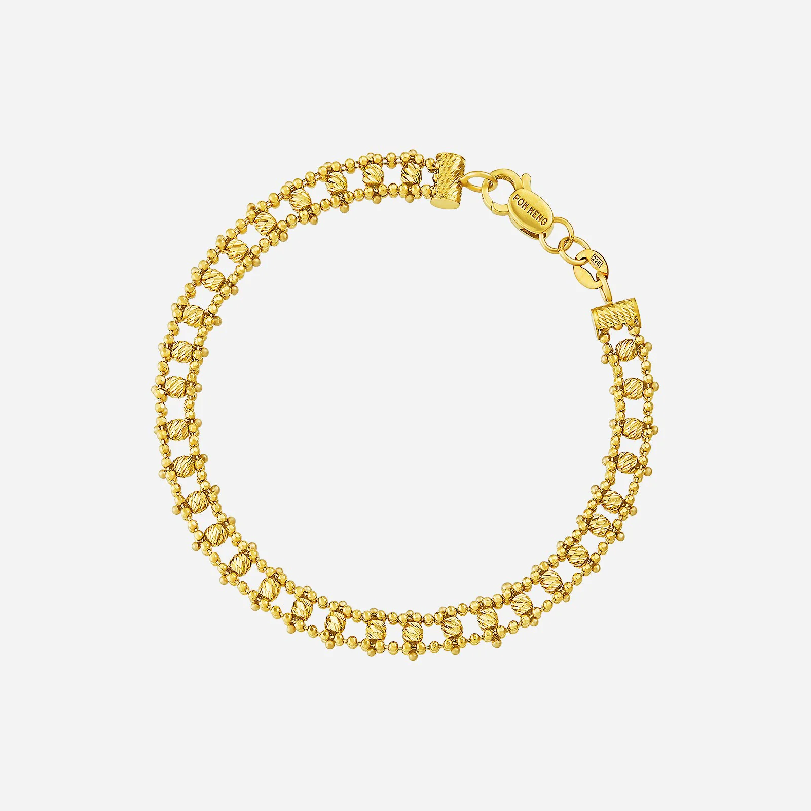 Beaded Grid Bracelet in Yellow Gold (E22KSTYLE0633A)