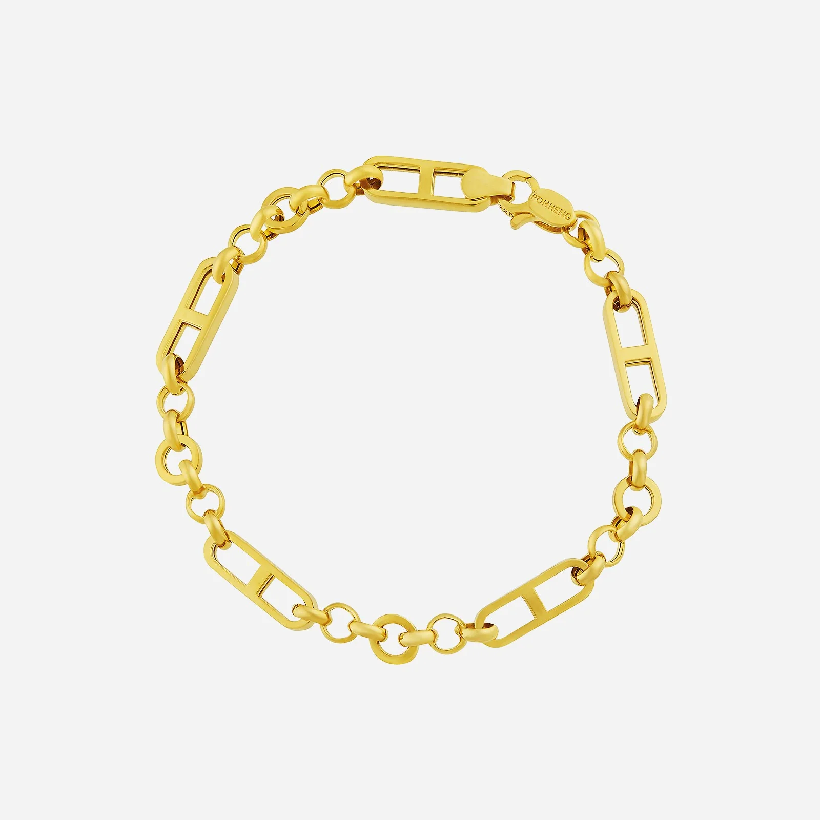 Belcher Link Chain Bracelet in Yellow Gold (E22KSTYLE0619A)