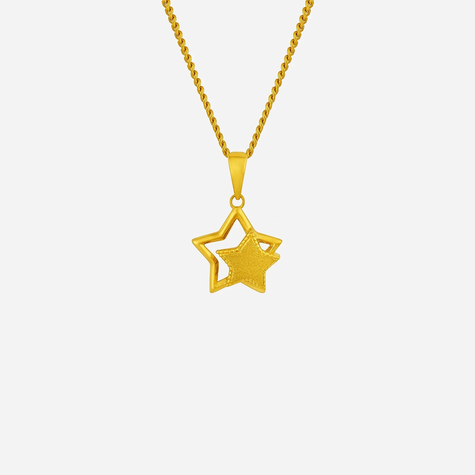 Bling Star Pendant in Yellow Gold (G999STYLE1609A)