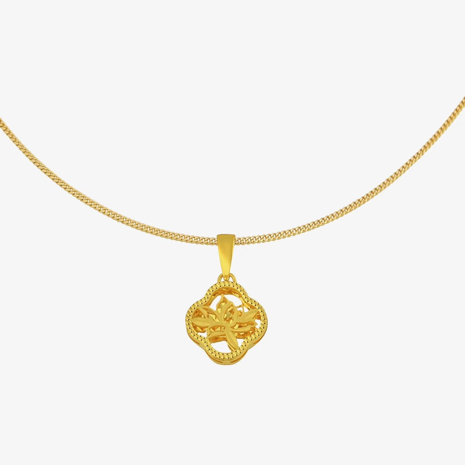 Blooming Lotus Pendant in Yellow Gold (G22KSTYLE1038A)