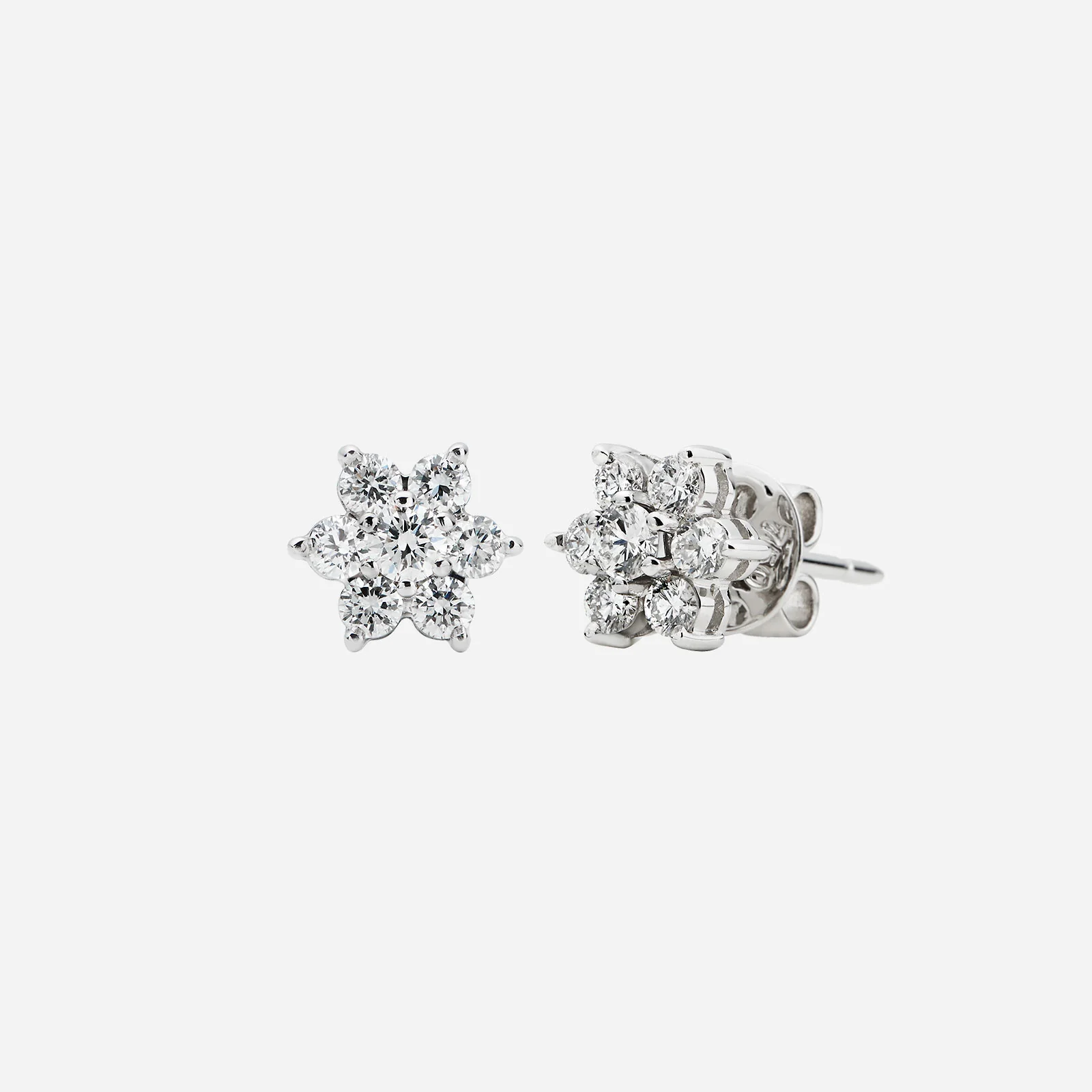 Blossom Diamond Earrings in White Gold (HDIASE107X0002A)