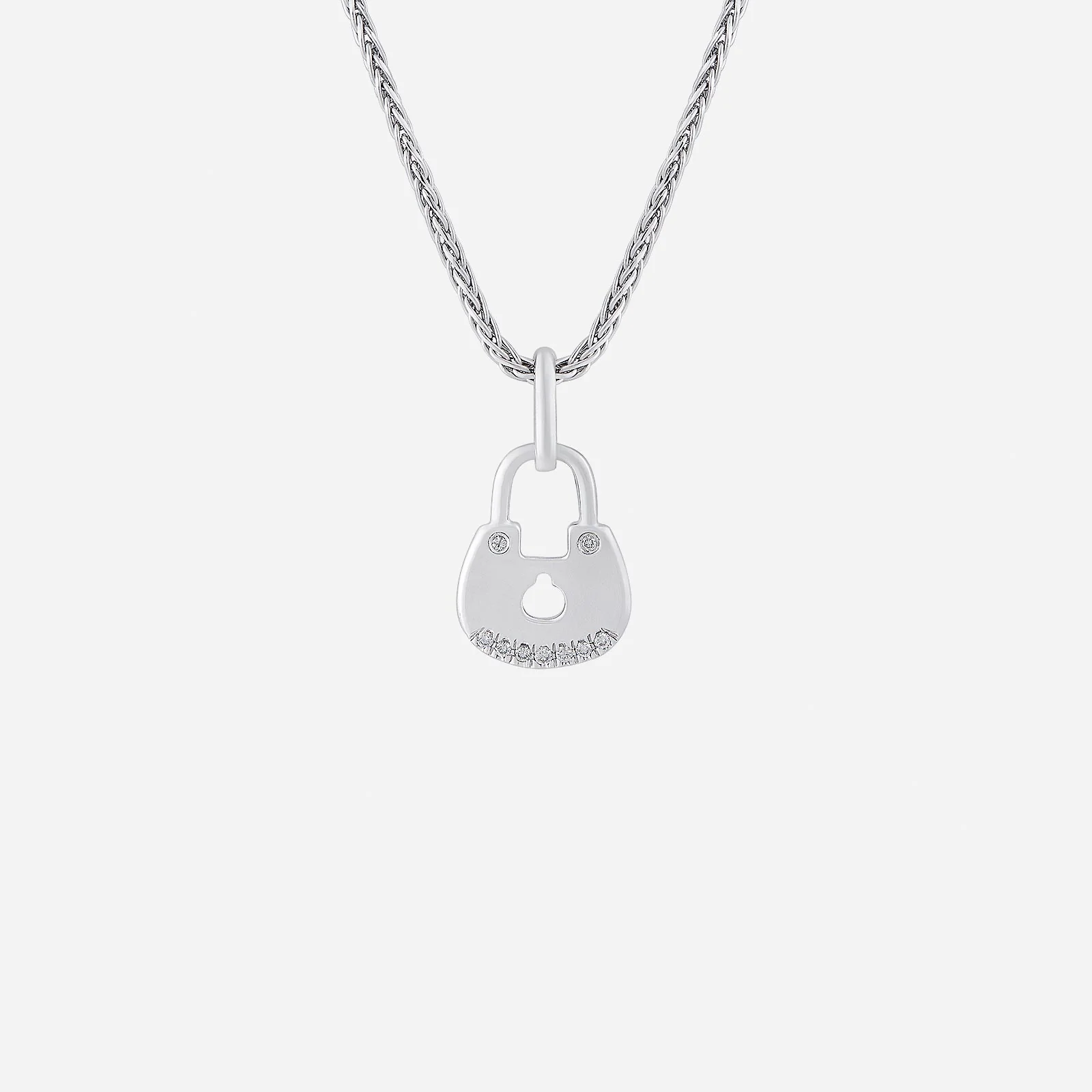 Bonny Diamond Lock Pendant in White Gold (GDIAKEYL1669A)