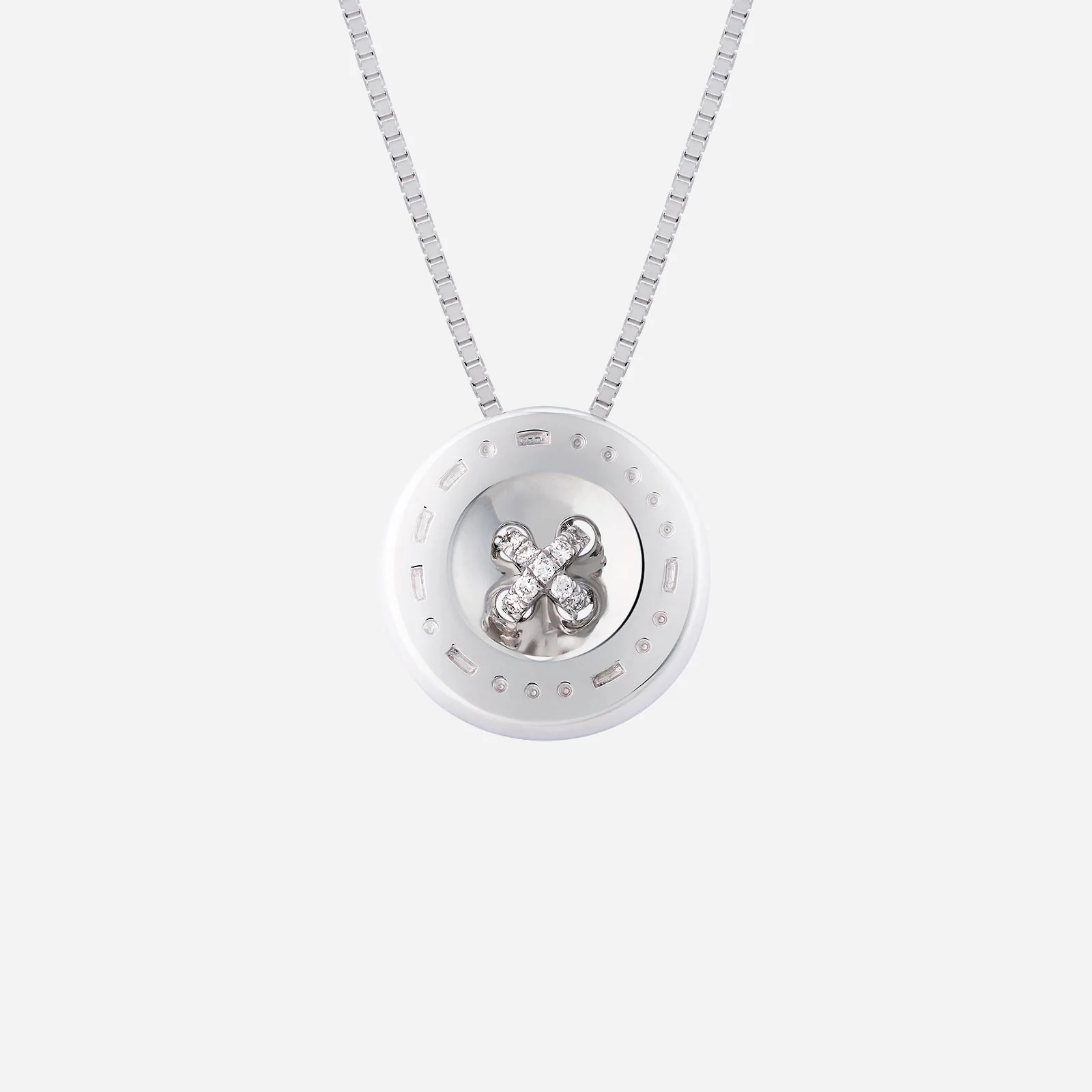 Button Diamond Pendant in White Gold (GDIAGROUP099V1384A)