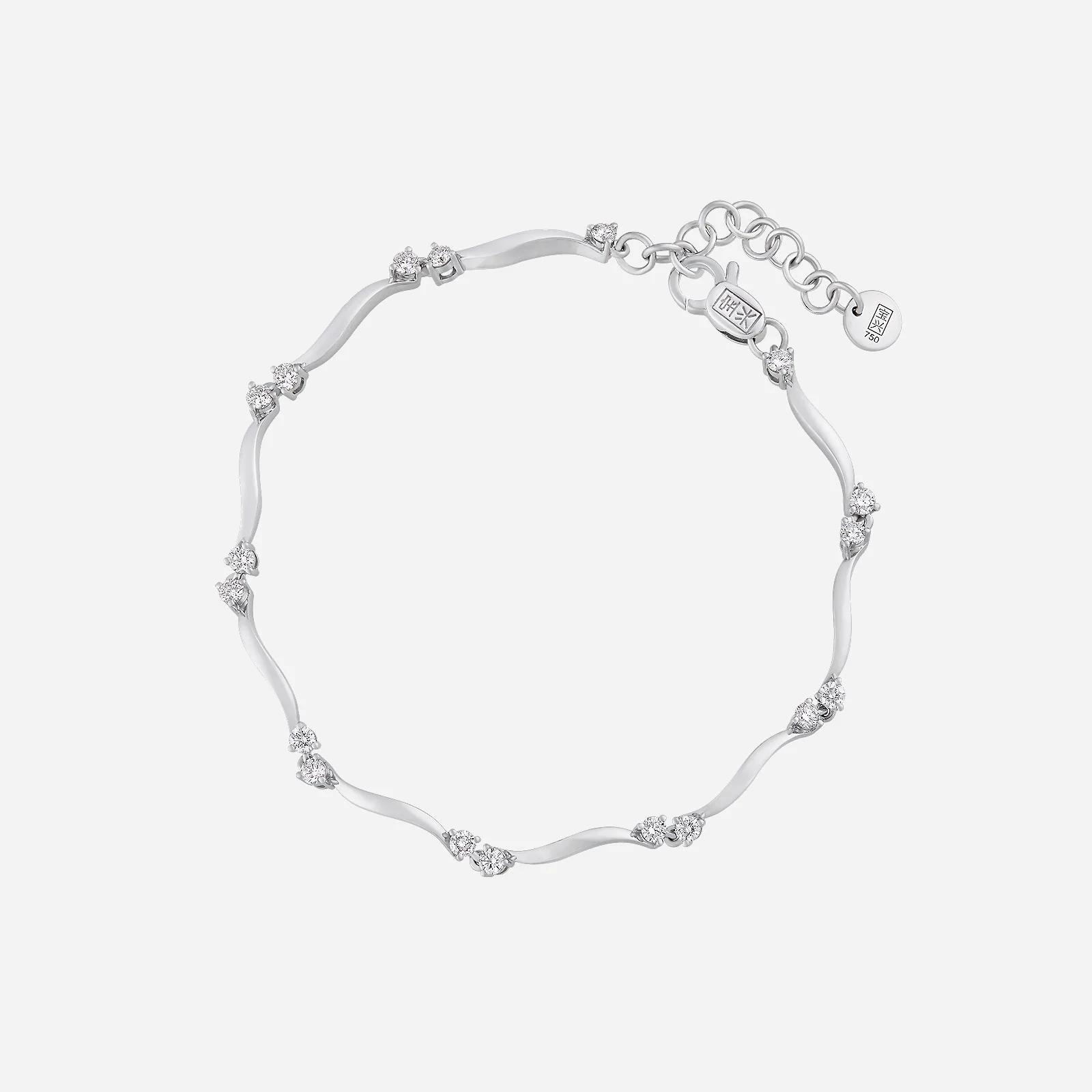 Caressing Waves Diamond Bracelet in White Gold	 (EDIAGROUP197V0621A)
