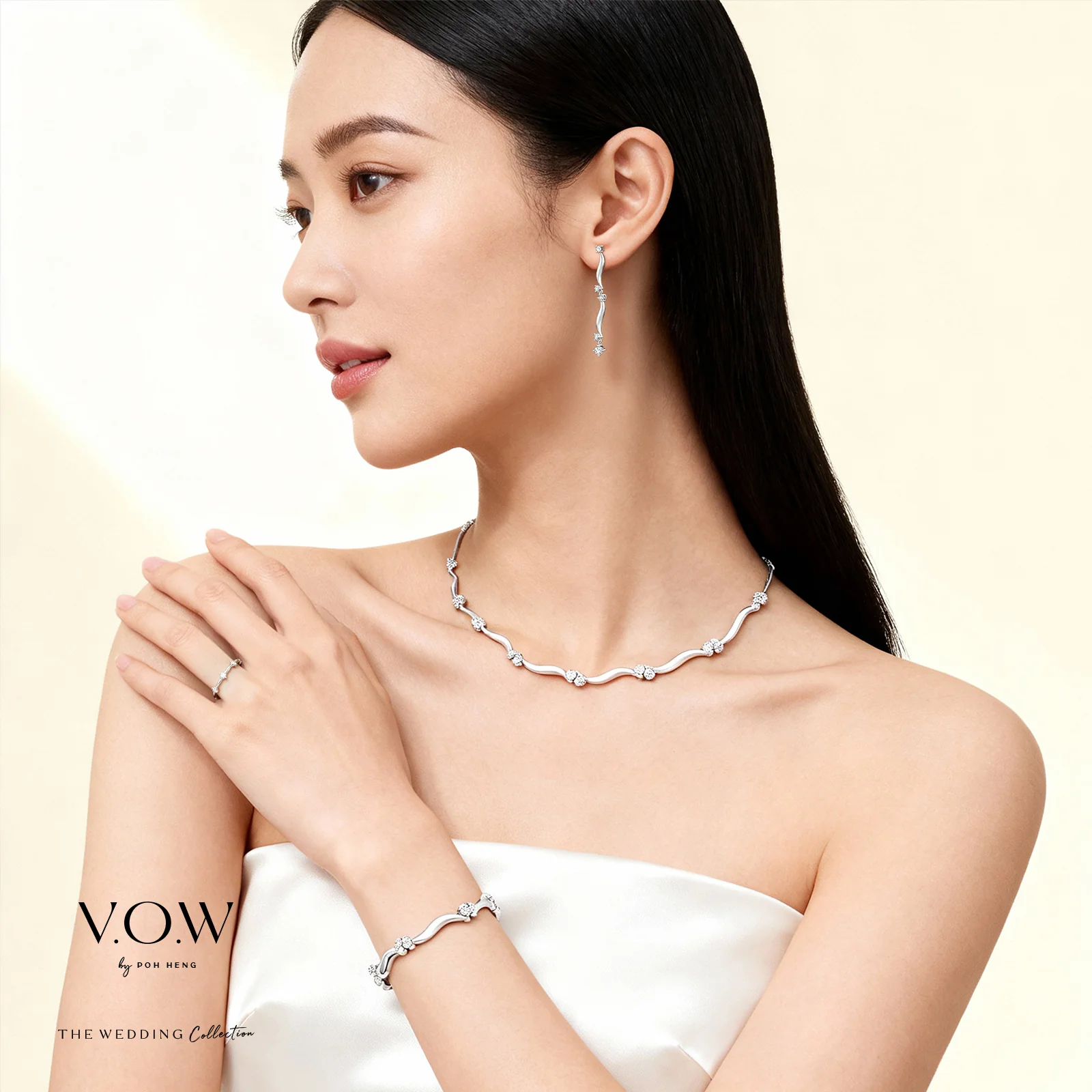 Caressing Waves Diamond Earrings in White Gold (HDIAGROUP197V1567A) - Image 3