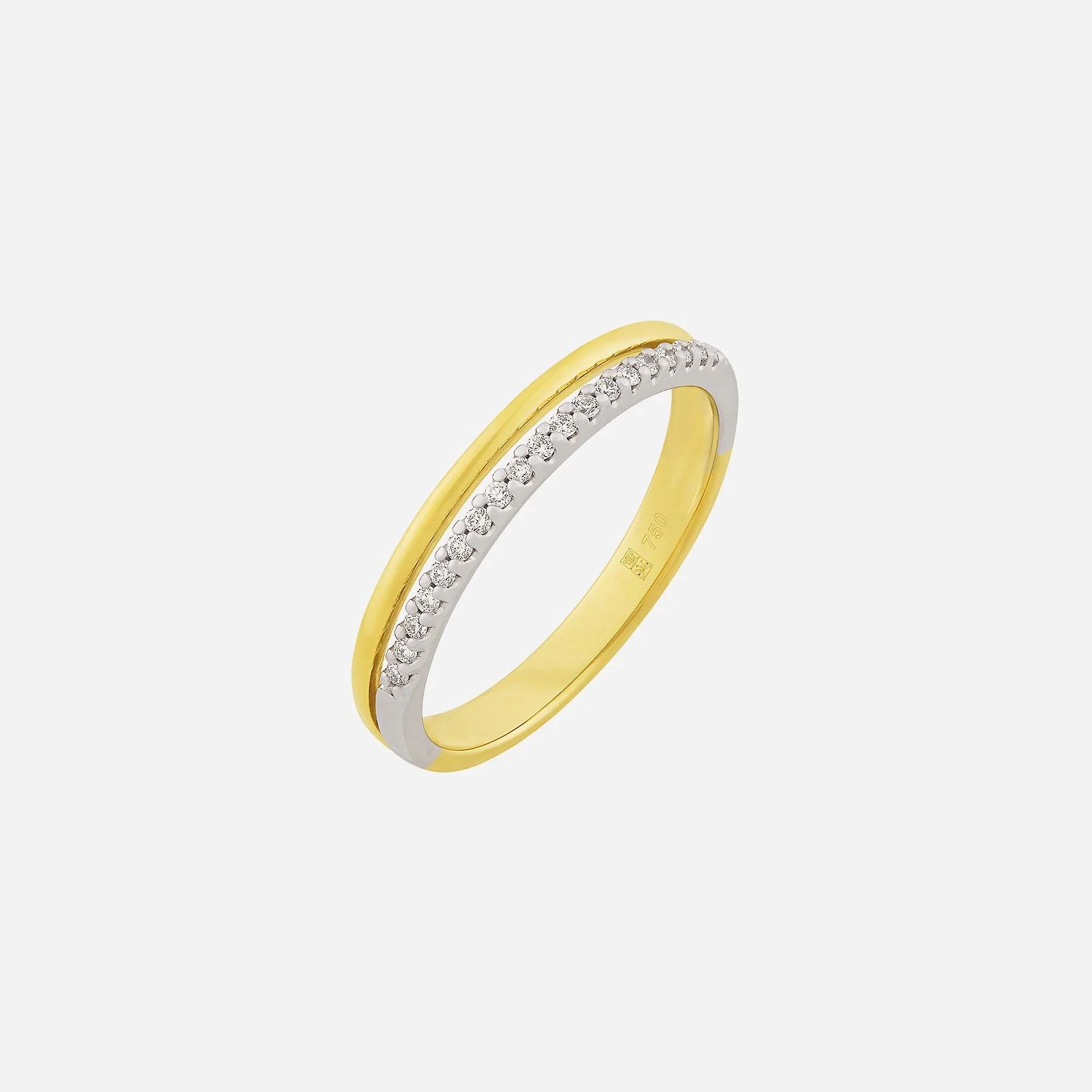 Circles of Radiant Diamond Ring in Yellow White Gold (ADIAGROUP217V1043A)