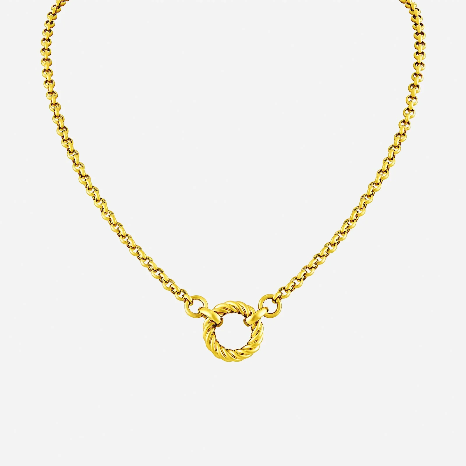 Circular Link Necklace in Yellow Gold (F22KGROUP225V0528A)