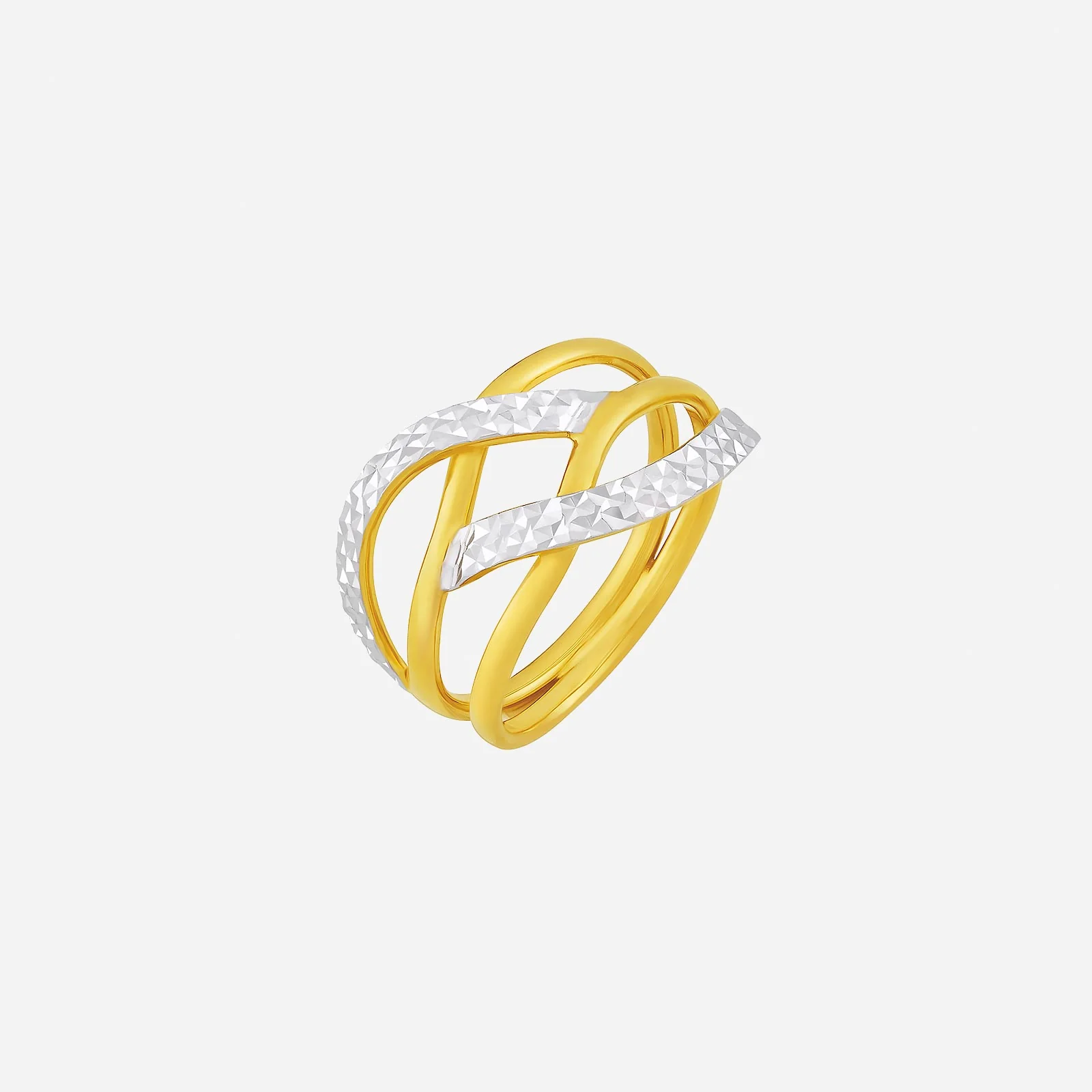 Cross Ring in Yellow White Gold (A22KSTYLE0999A)