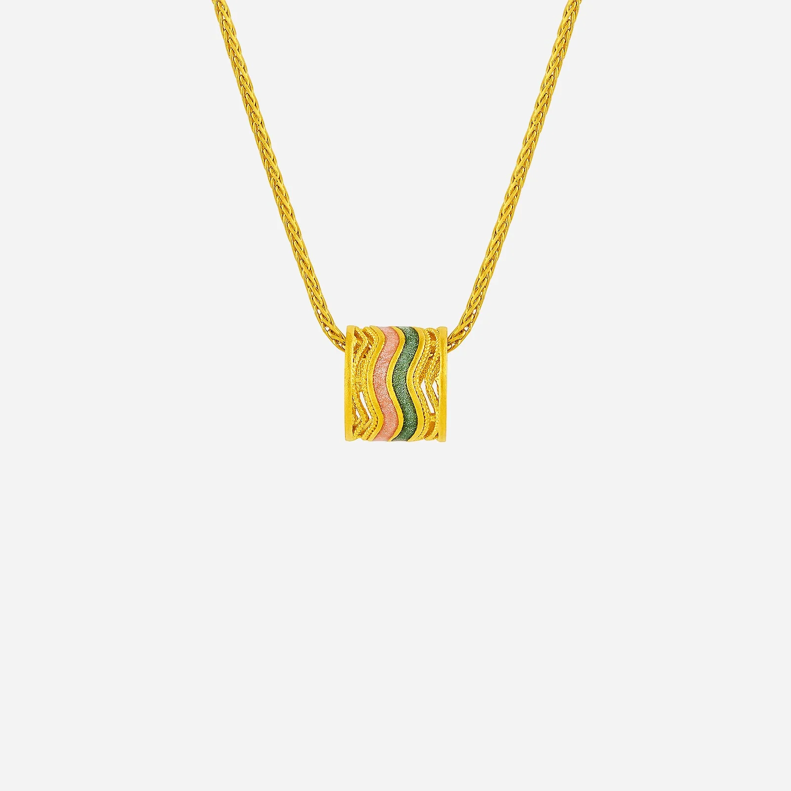 Curva Barrel Pendant in Yellow Gold (G999STYLE1901A)