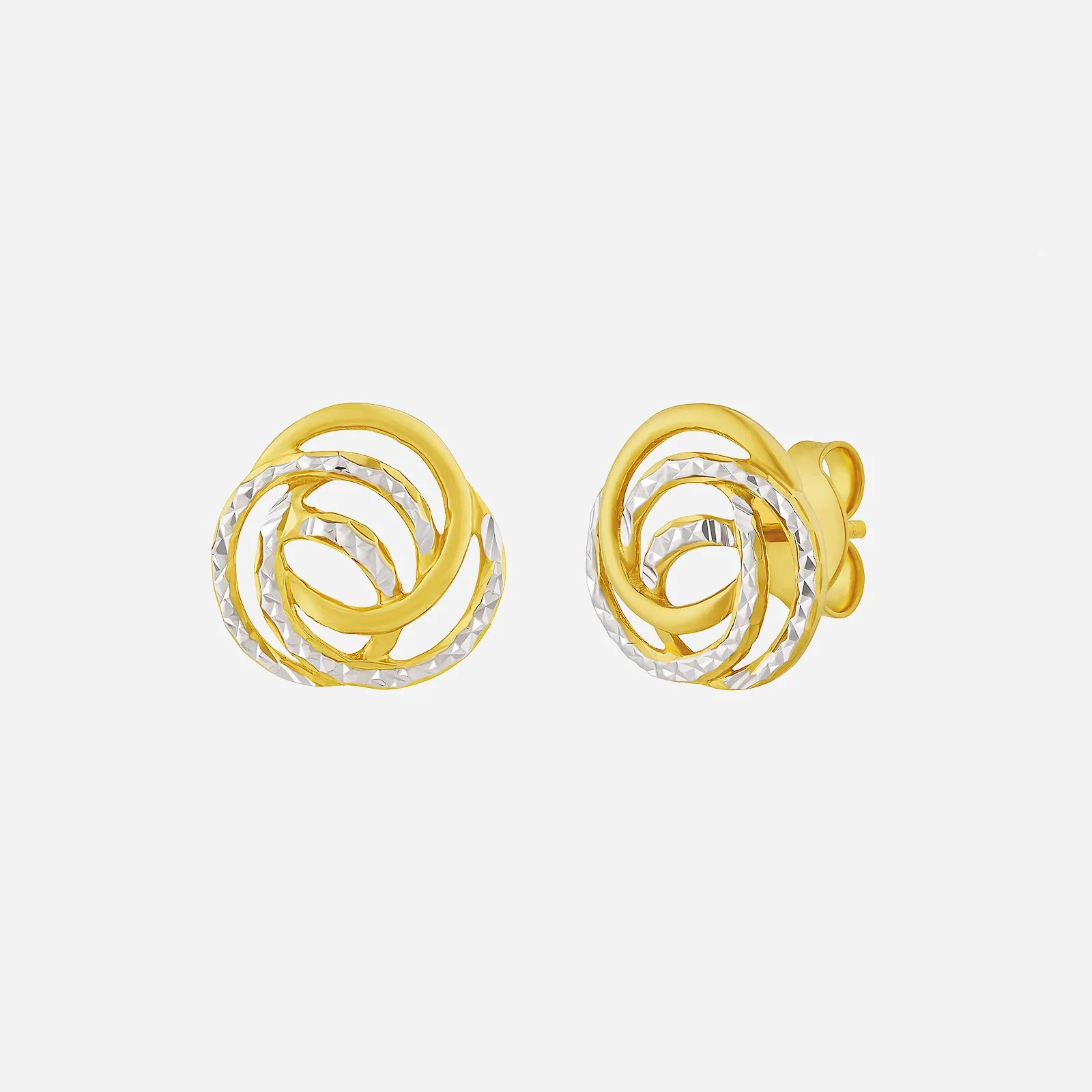 Dazzle Rose Earrings in Yellow White Gold (H22KSTYLE1534A)