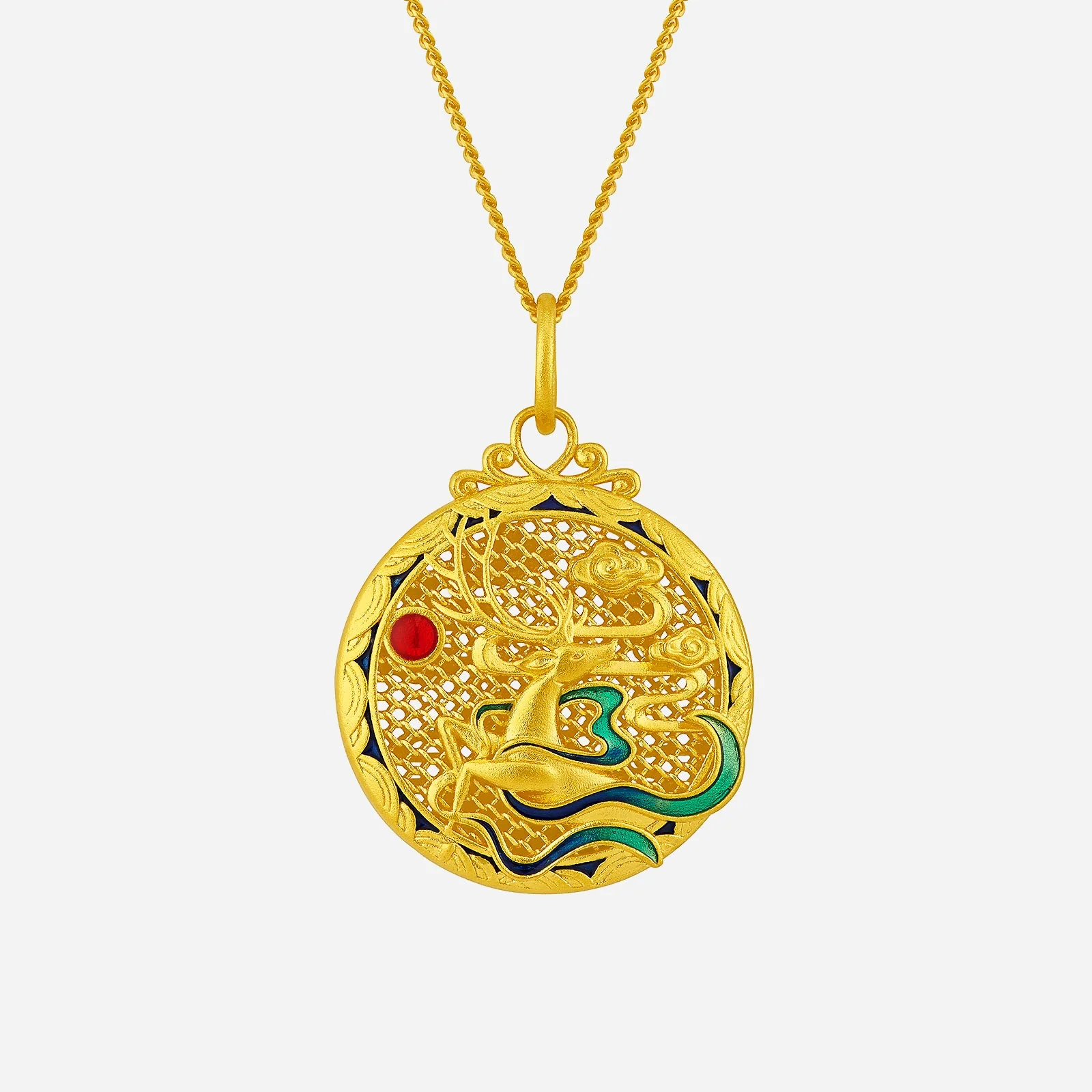 Deer Pendant in Yellow Gold (G999STYLE1561A)