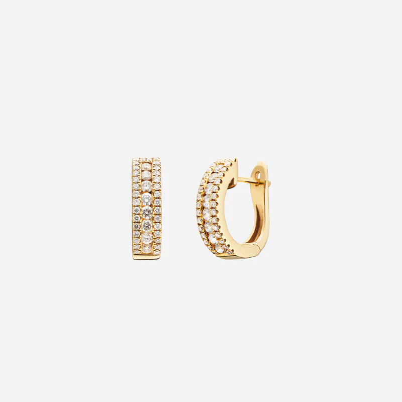 Diamond Huggie Earrings in Yellow Gold (HSTYLE006N0009A)