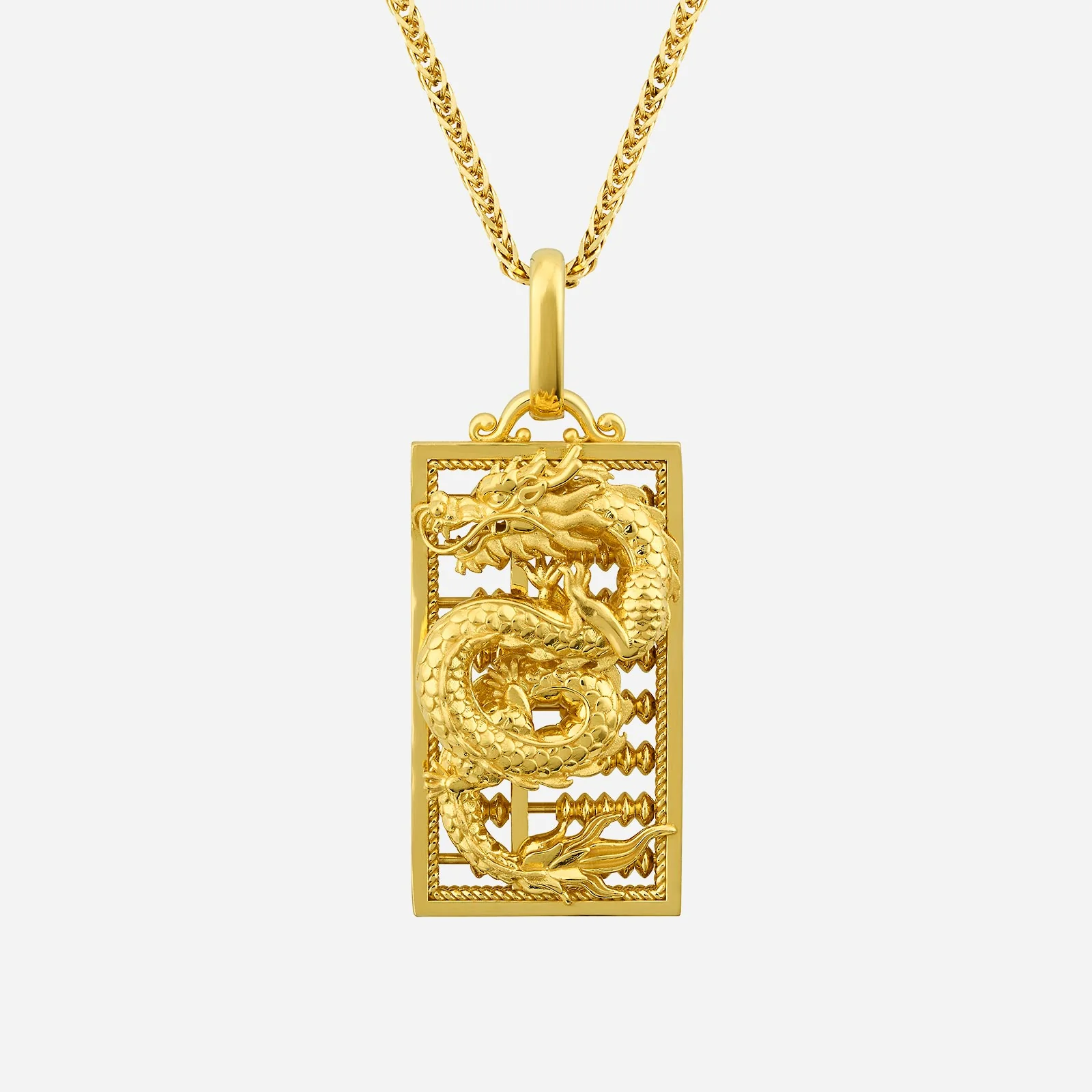 Dragon Abacus Pendant in Yellow Gold (G22KABACUS1396A)