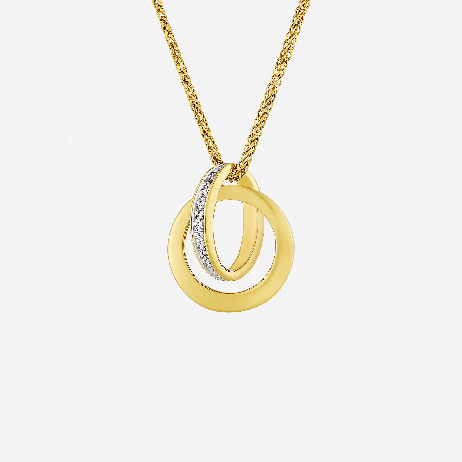Duo Hoop Diamond Pendant in Yellow White Gold (GDIAGROUP210V1756A)