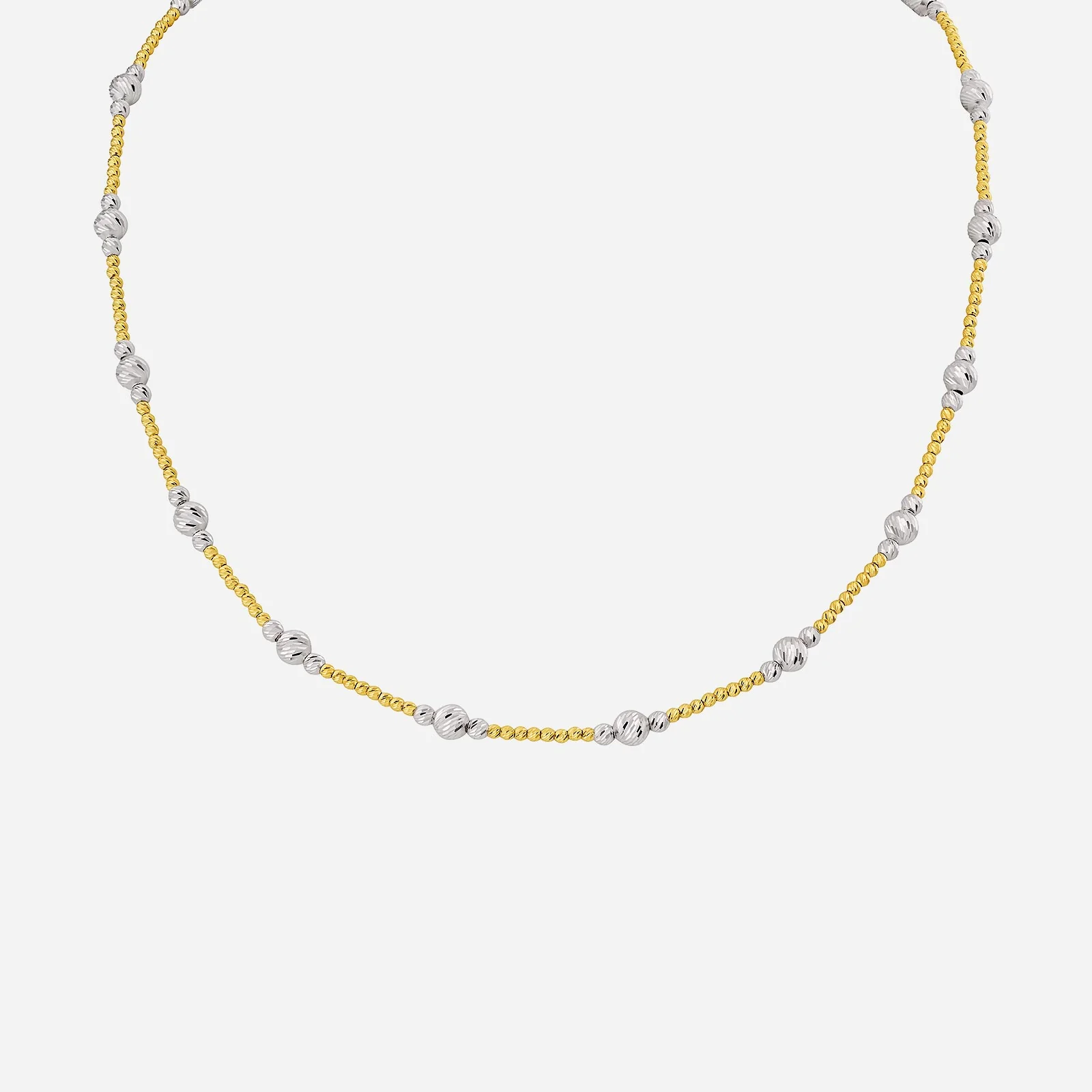 Earth Beaded Necklace in Yellow White Gold (FGROUP001T0083A)