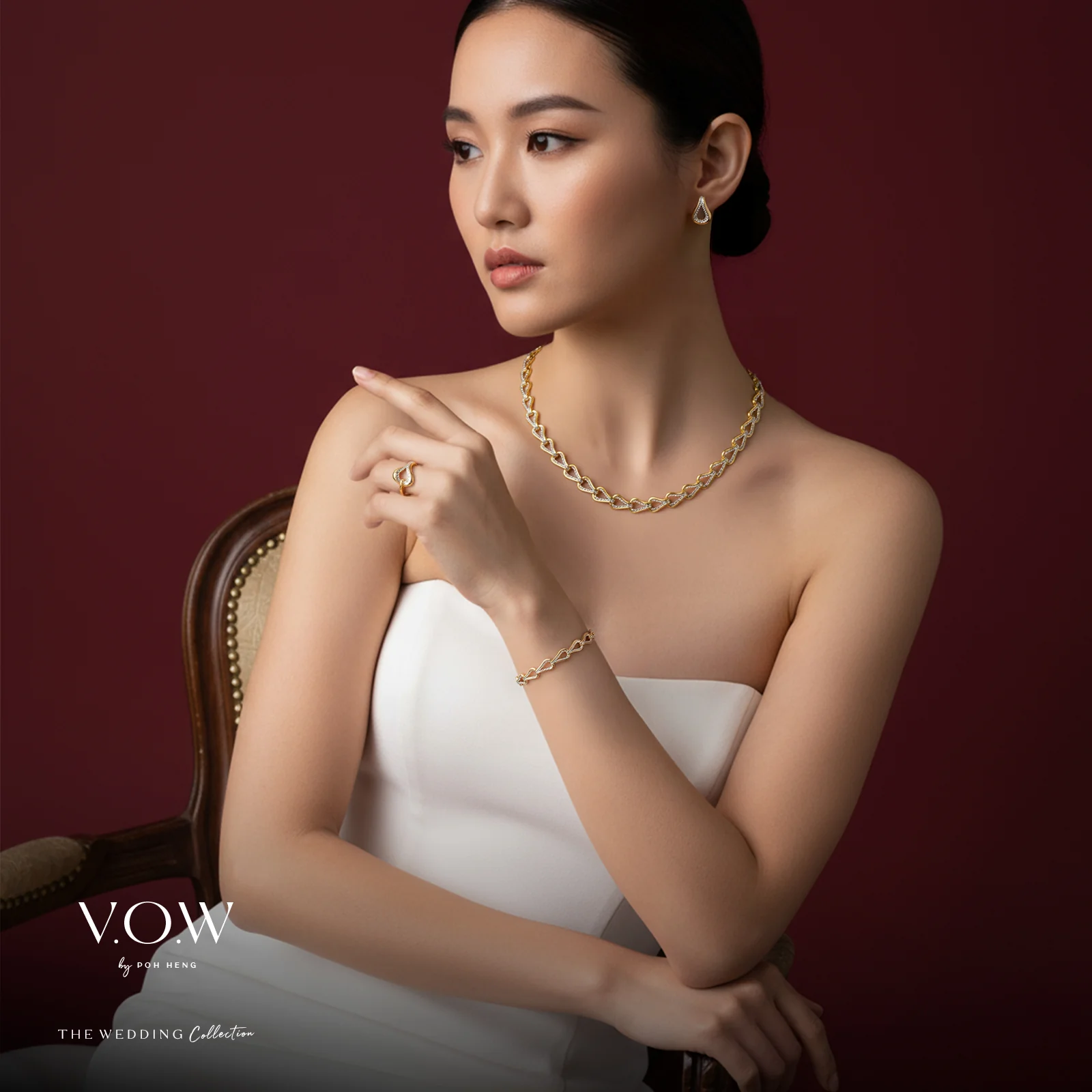 Elegance Omega Ring in Yellow White Gold (A22KGROUP178V0968A) - Image 3