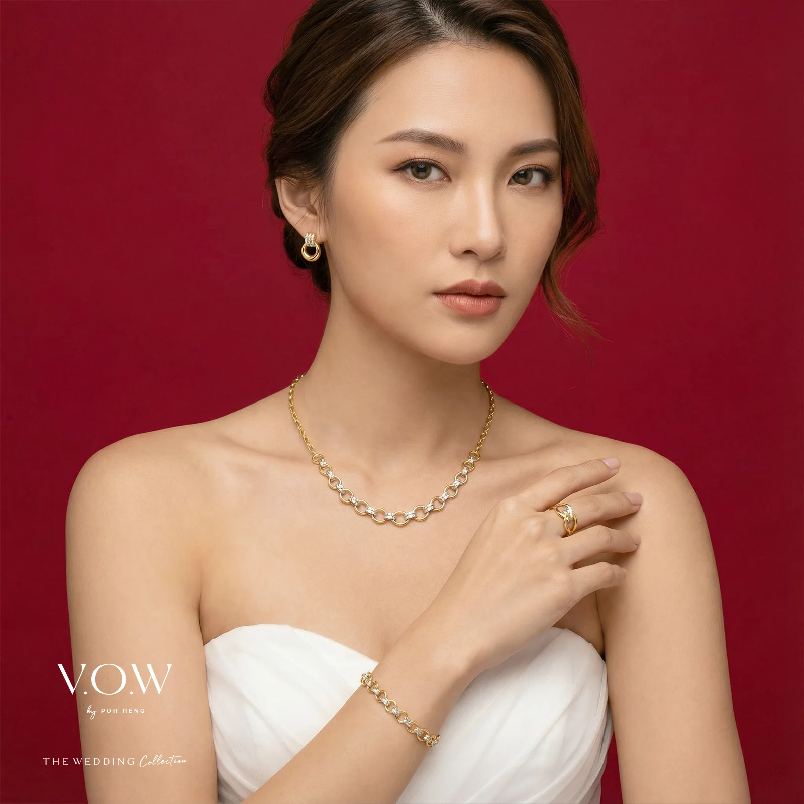 Elegance Torus Ring in Yellow White Gold (A22KGROUP179V0985A) - Image 3