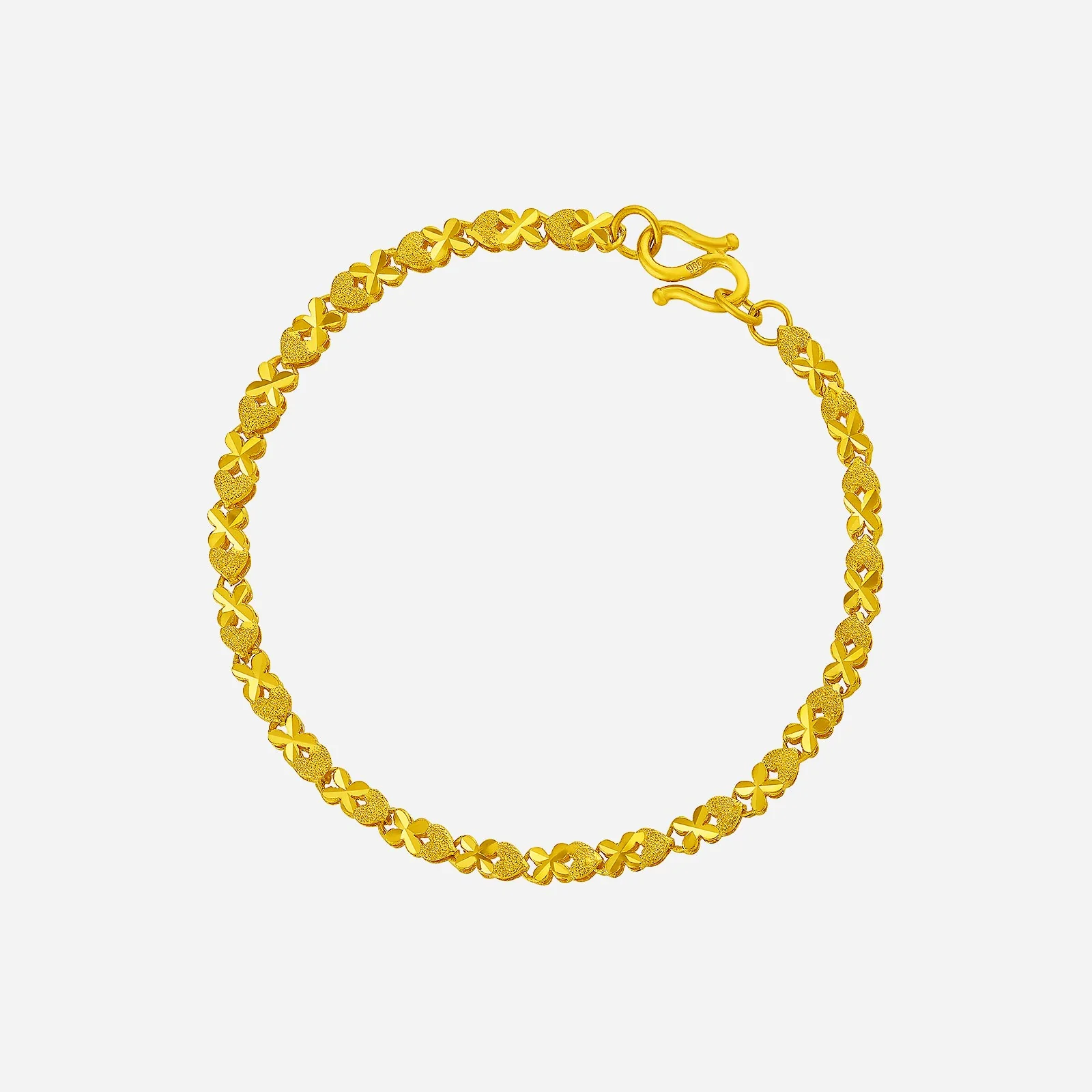 Eternal Heart Chain Bracelet in Yellow Gold (E999GROUP165V0570A)