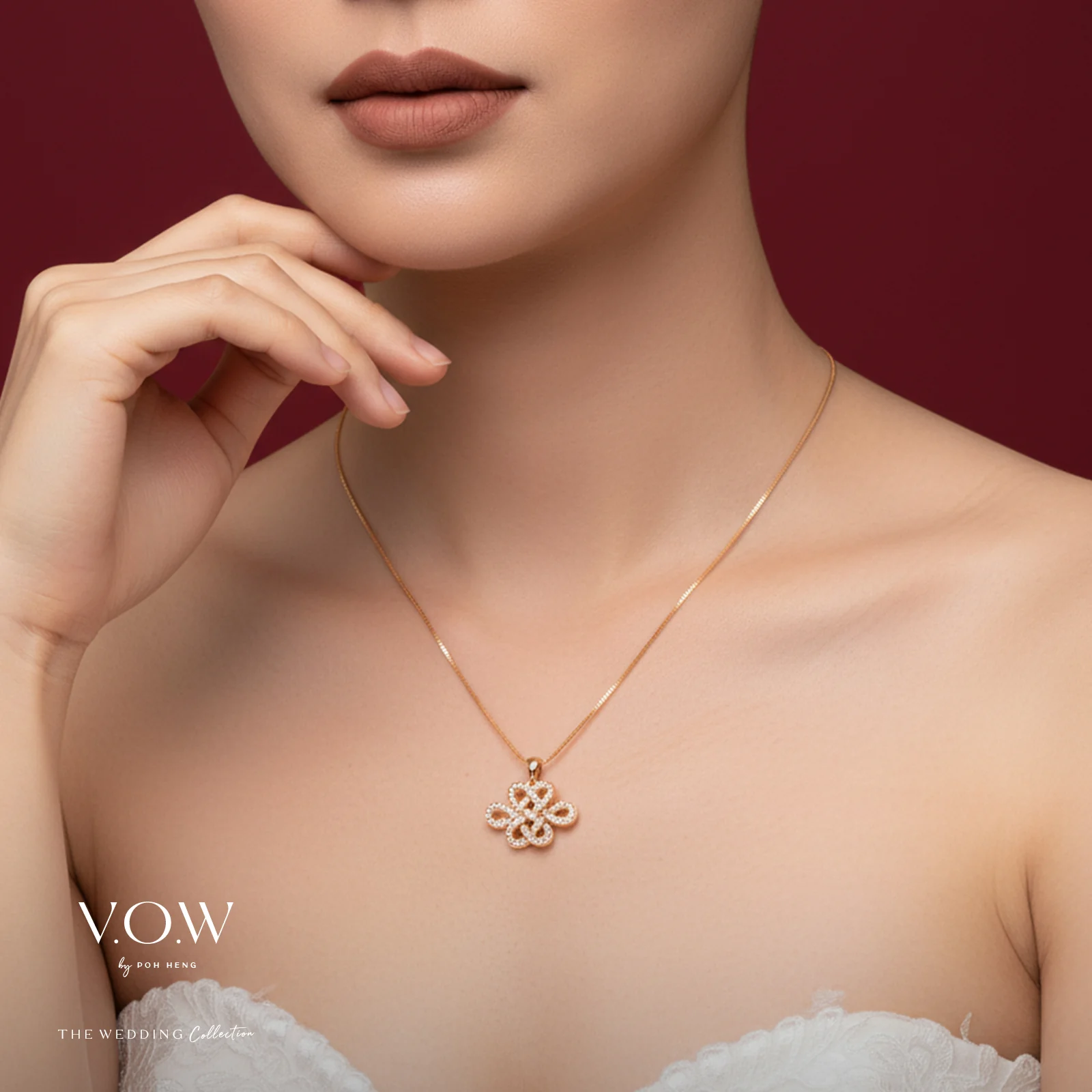 Eternity Knot Diamond Pendant in Yellow Gold (GDIAGROUP033R0002A) - Image 2