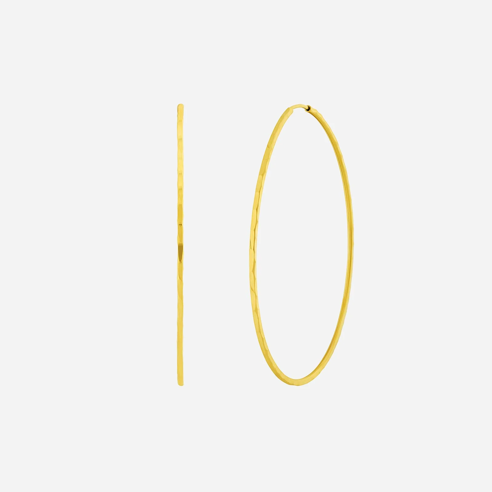 Faceted Twisted Hoop Earrings in Yellow Gold (H22KHOOP1369A)