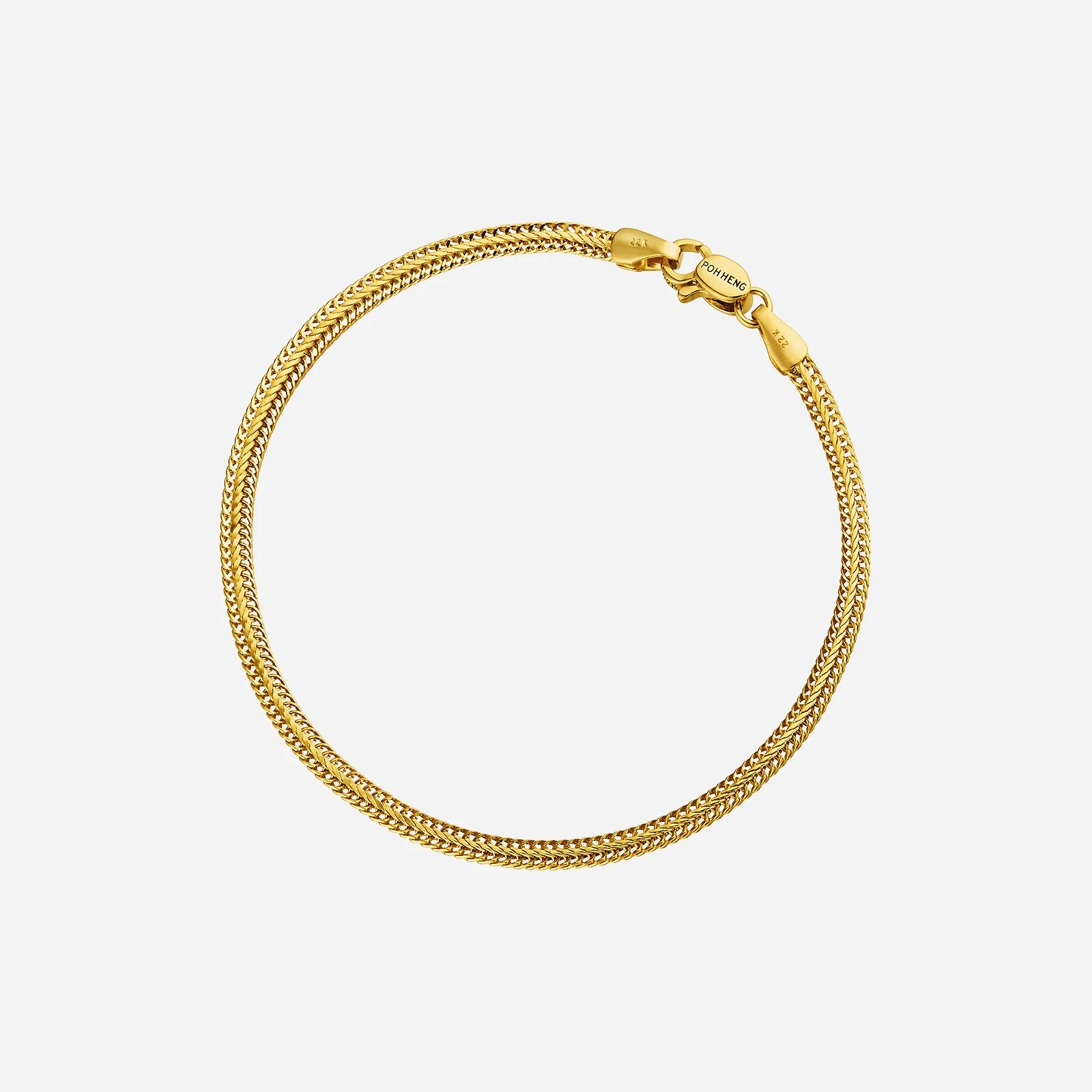 Flat Fox Tail Bracelet in Yellow Gold	 (E22KFOXTAIL0280512A)