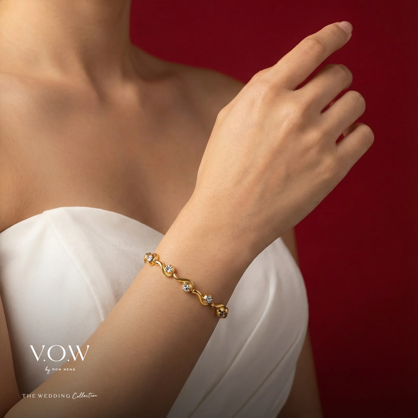 Flowing Romance Bracelet in Yellow White Gold	 (E22KGROUP144V0538A) - Image 2