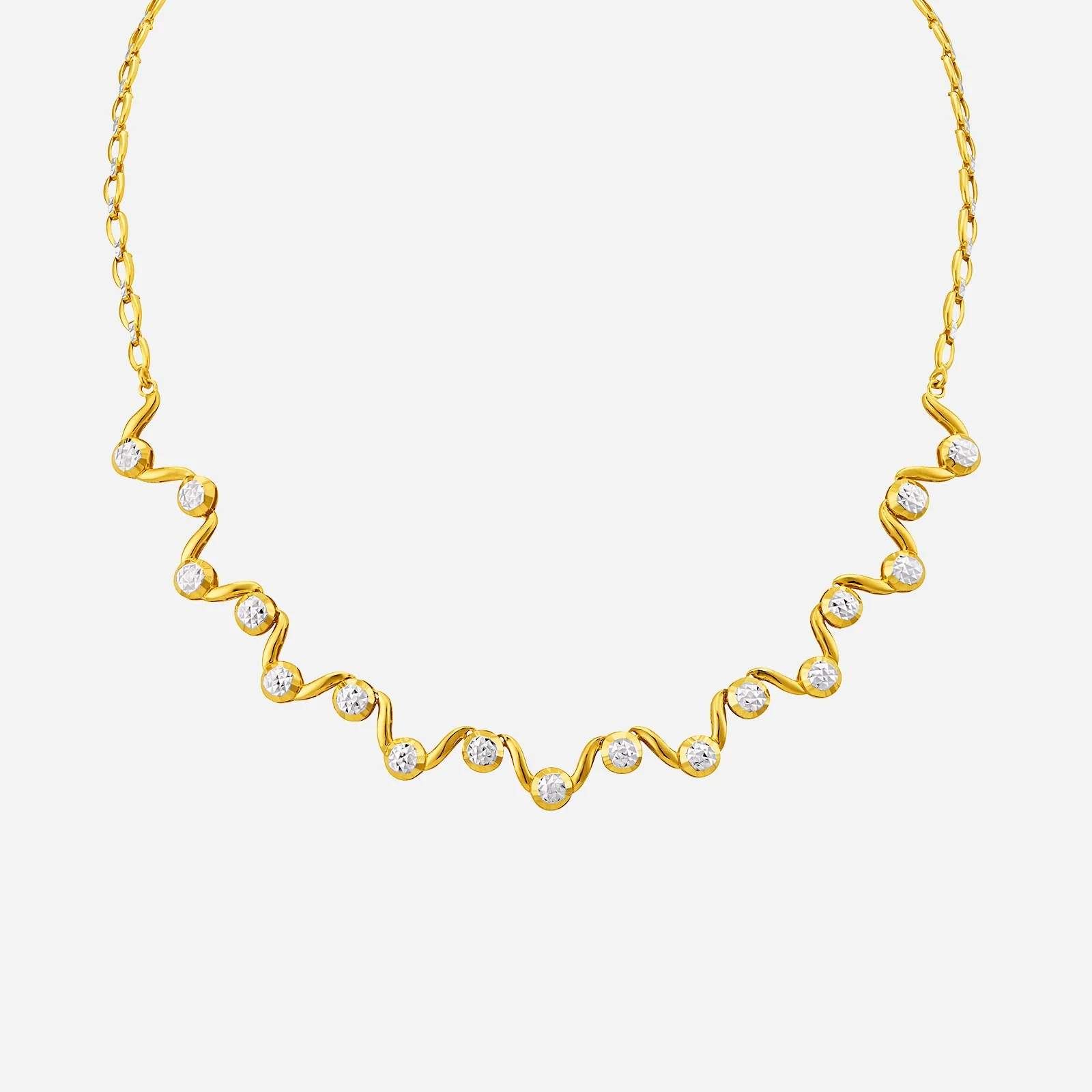 Flowing Romance Necklace in Yellow White Gold (F22KGROUP144V0465A)