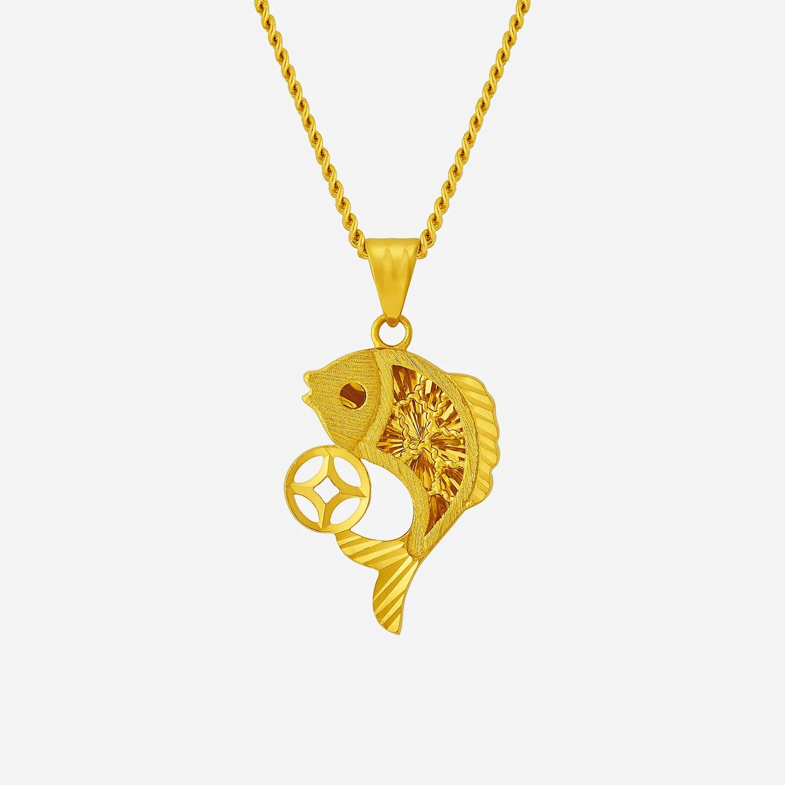Fortune Fish Pendant in Yellow Gold (G999STYLE1626A)