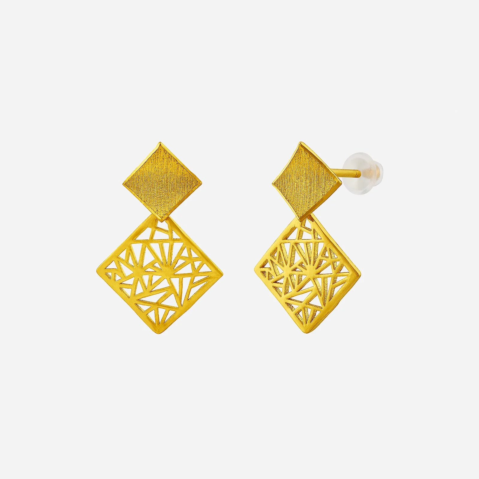 Geometry Drop Earrings in Yellow Gold (H999STYLE1506A)