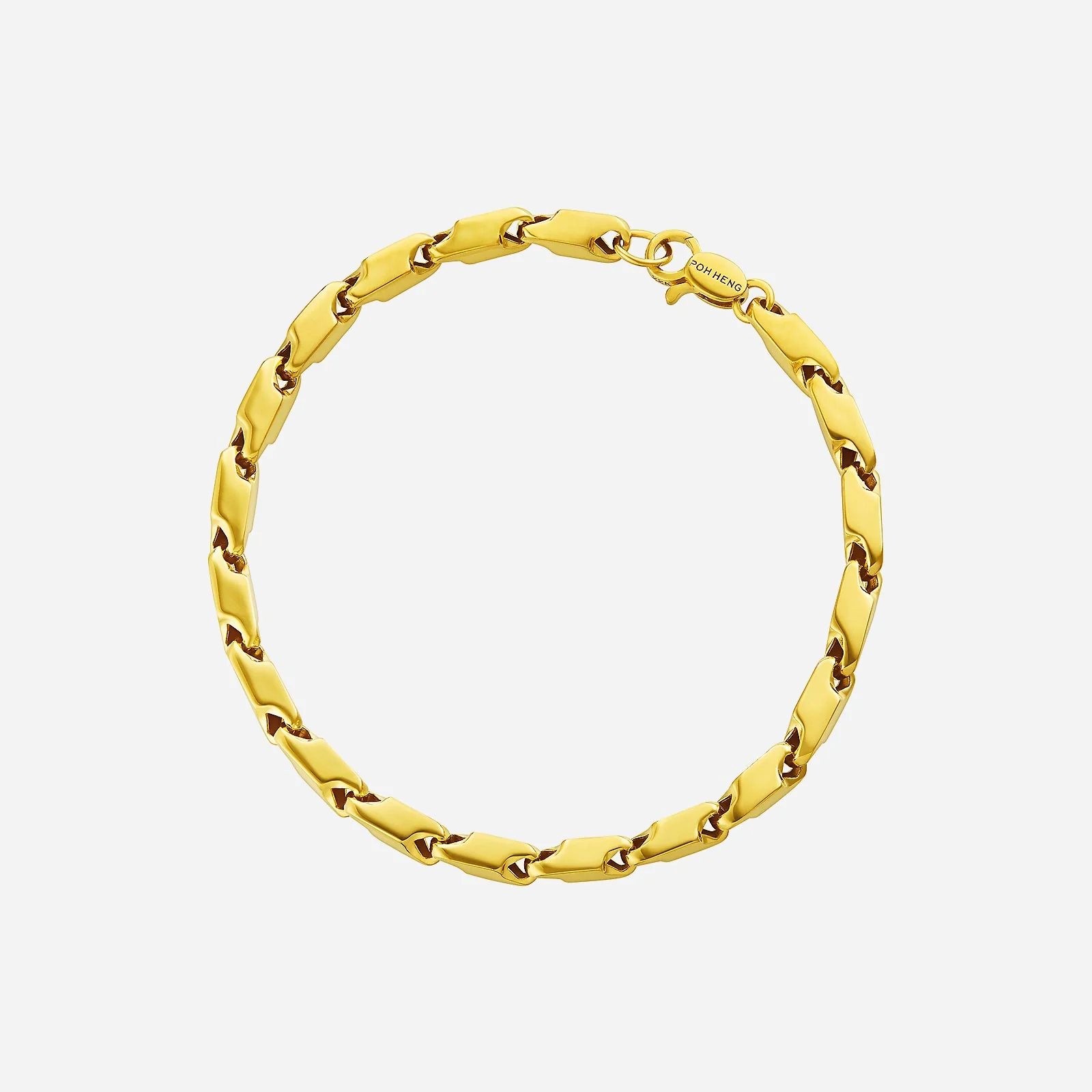 Glossy Link Bracelet in Yellow Gold (E22KSTYLE0573A)