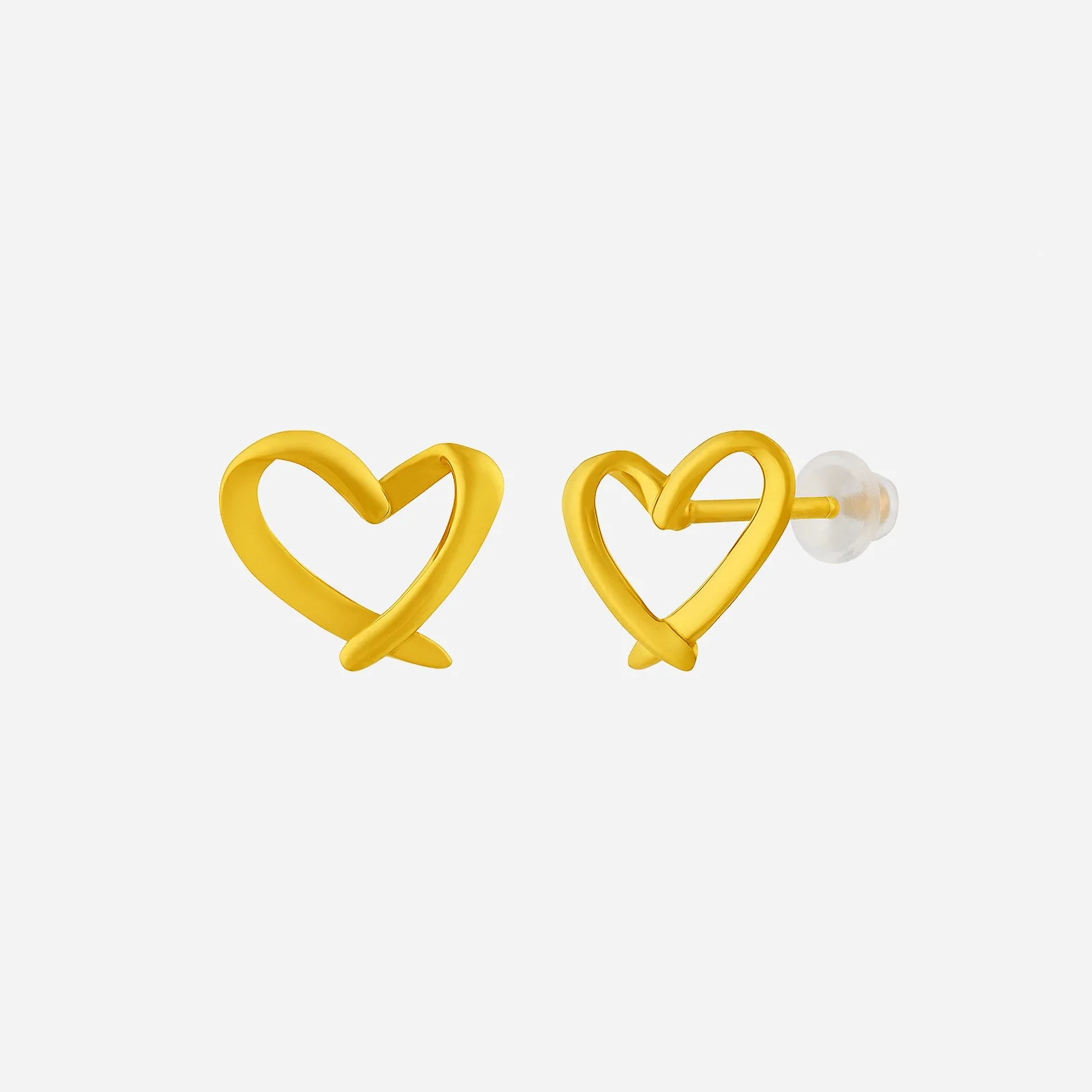 Heart Earrings in Yellow Gold (H999STYLE1500A)