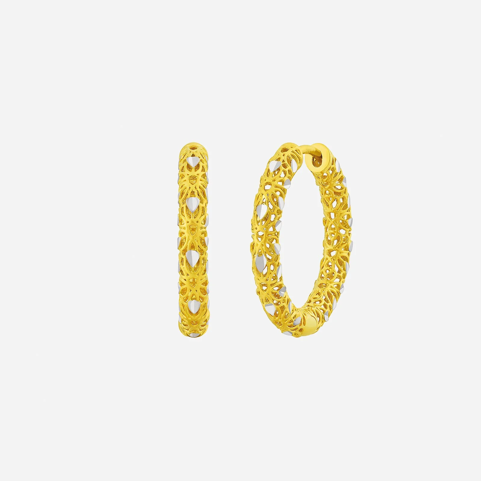 Huggie Earrings in Yellow White Gold (H22KSTYLE1444A)