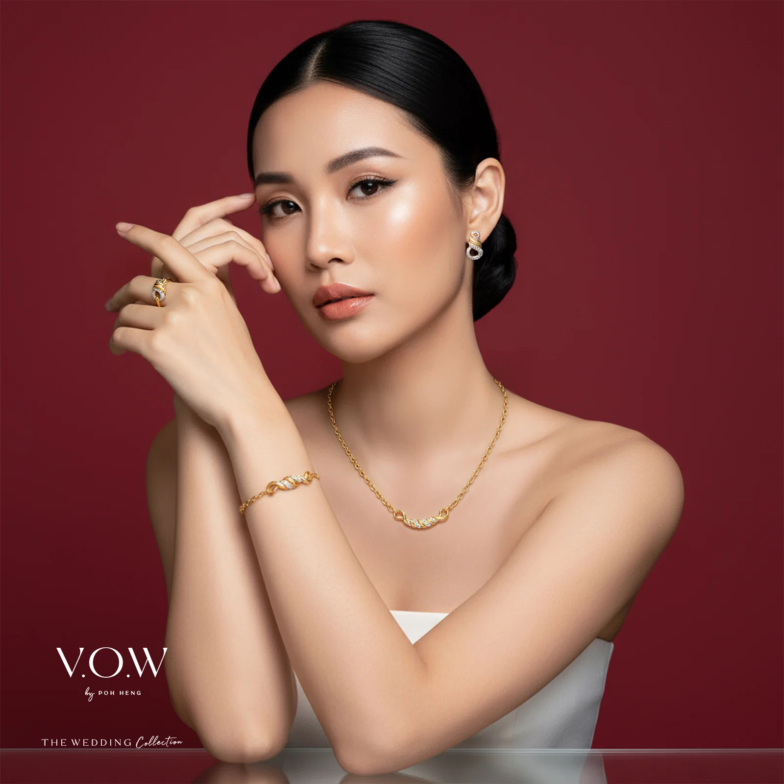 Infinite Love Ring in Yellow White Gold (A22KGROUP143V0882A) - Image 3