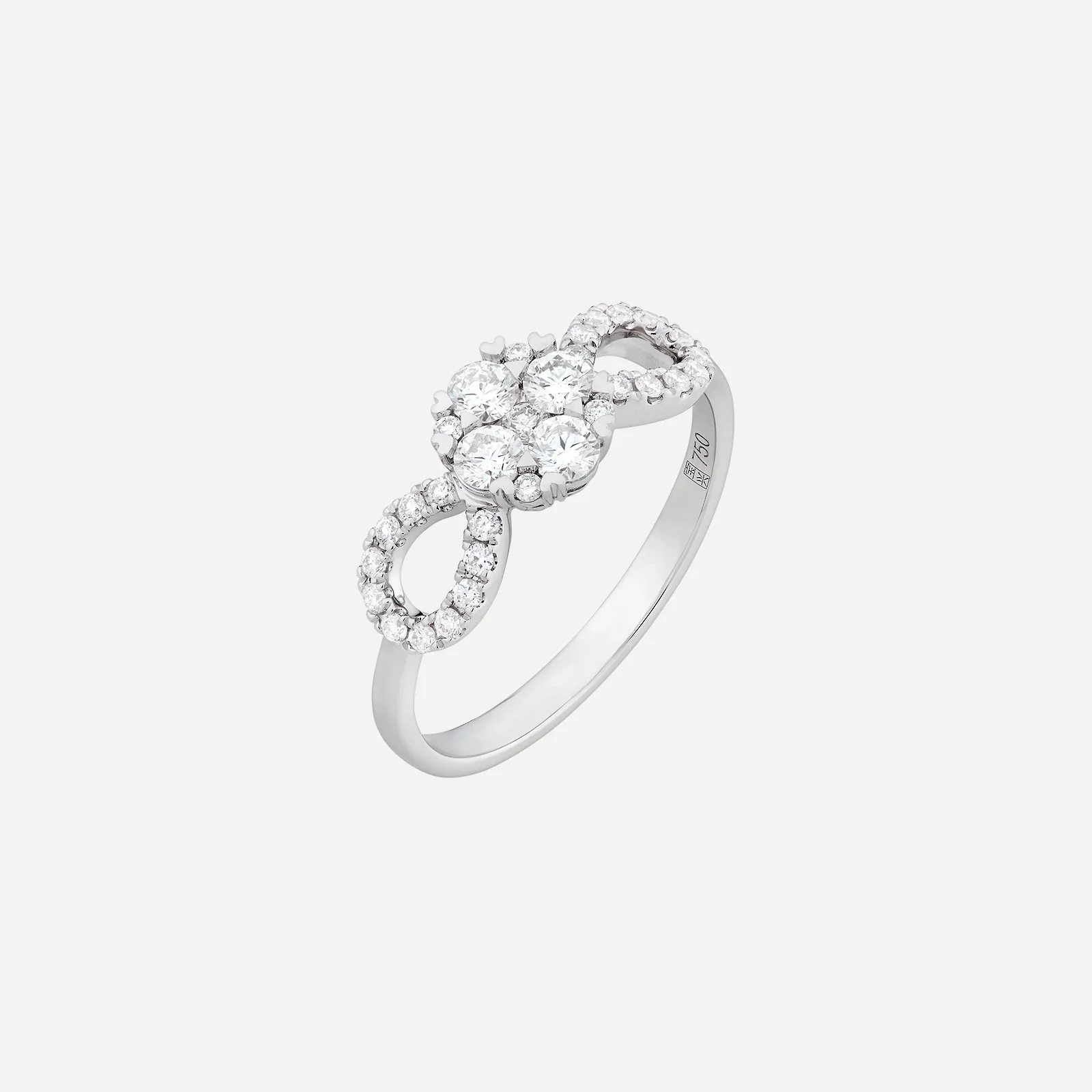 Infinity Diamond Ring in White Gold (ADIAGROUP116V0853A)