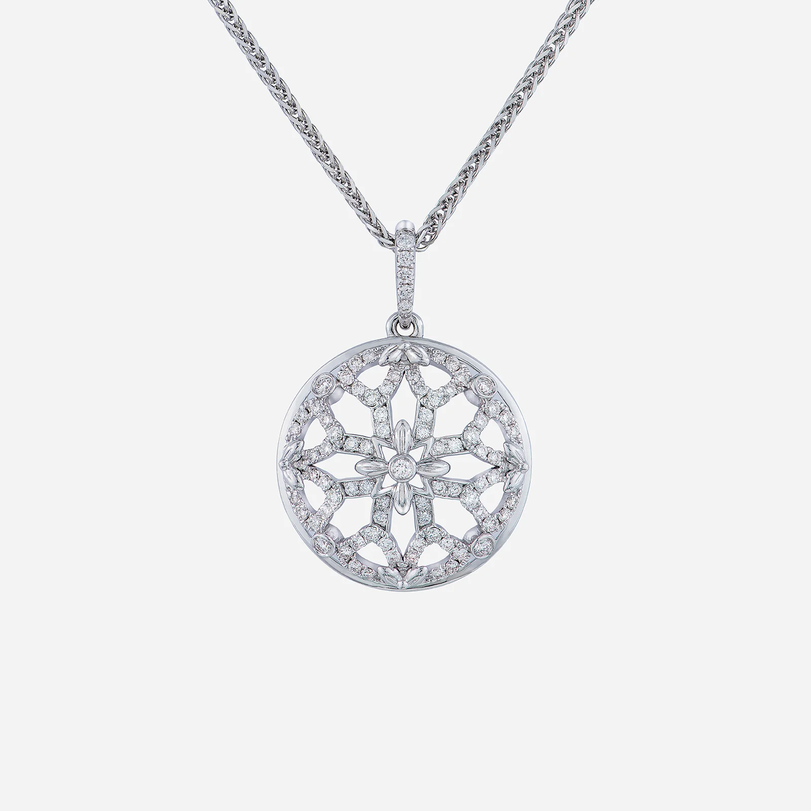 Legacy Peony Diamond Pendant in White Gold (GDIALEGACY2081A)
