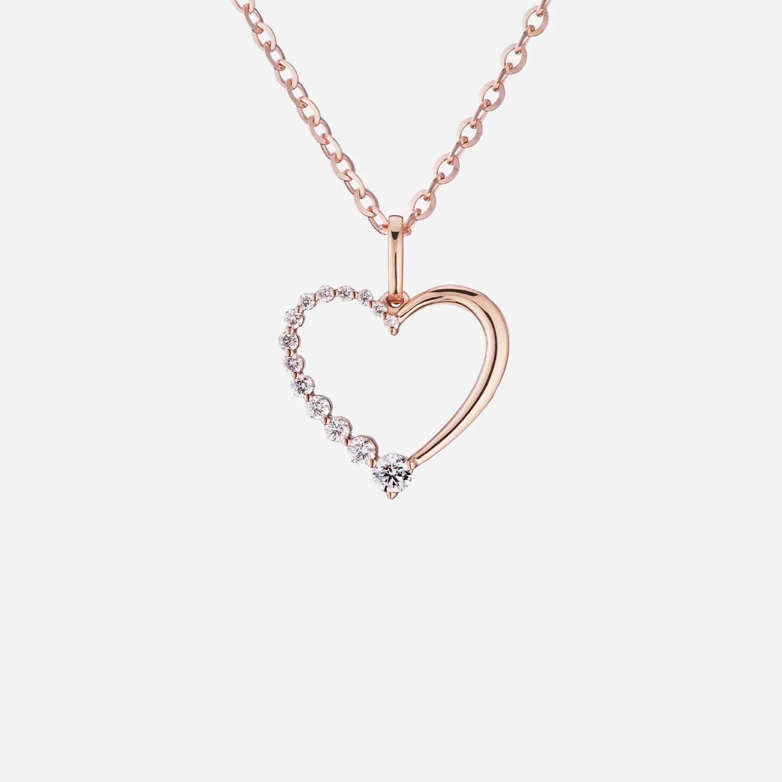 Love Journey Heart Diamond Pendant in Rose Gold (GLOVEJOURNEY0632A)