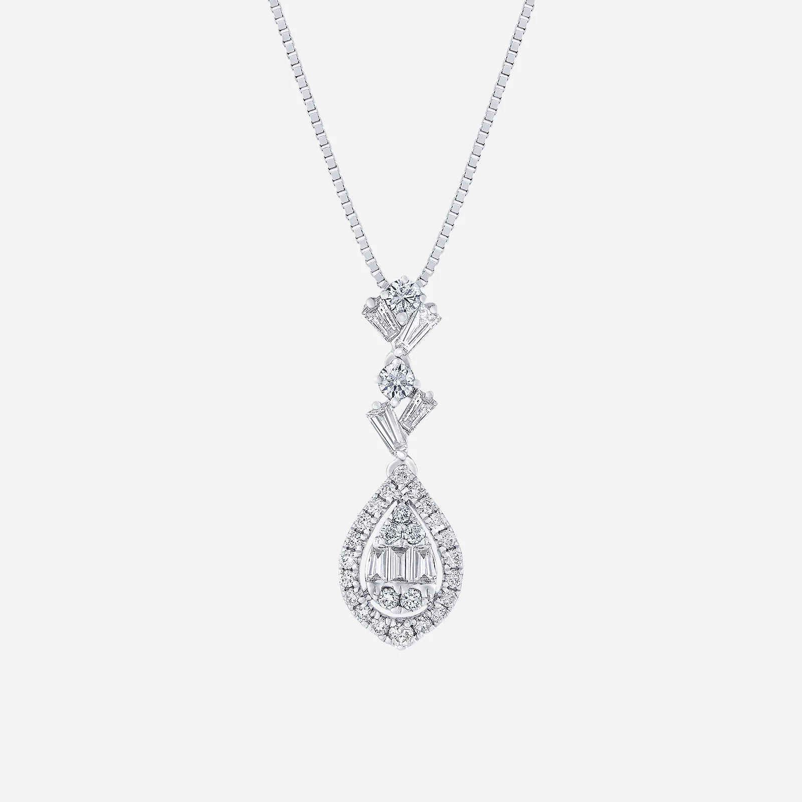 Moonlit Dewdrop Diamond Pendant in White Gold (GDIAGROUP243V1832A)