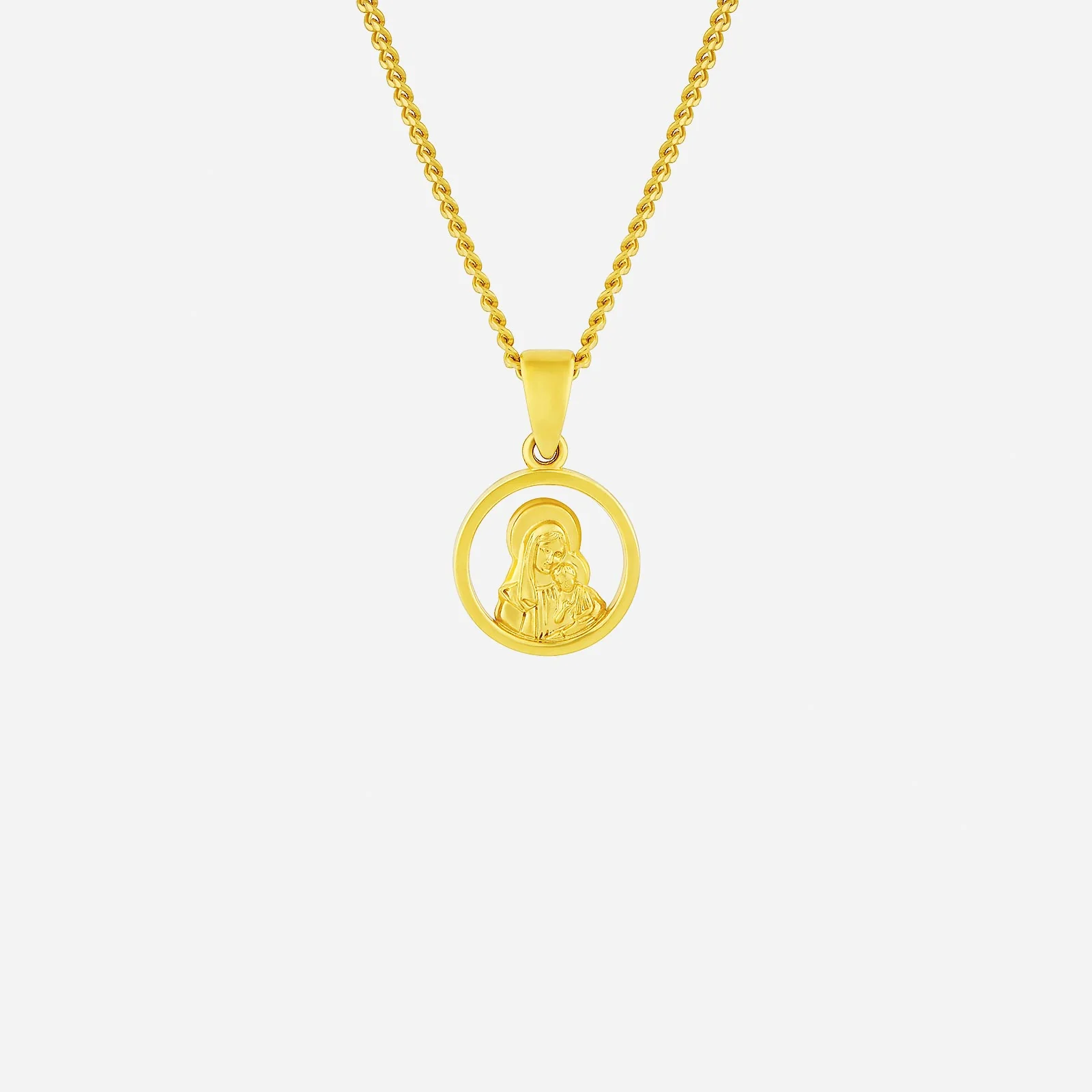 Mother Mary Pendant in Yellow Gold (G22KSTYLE1774A)