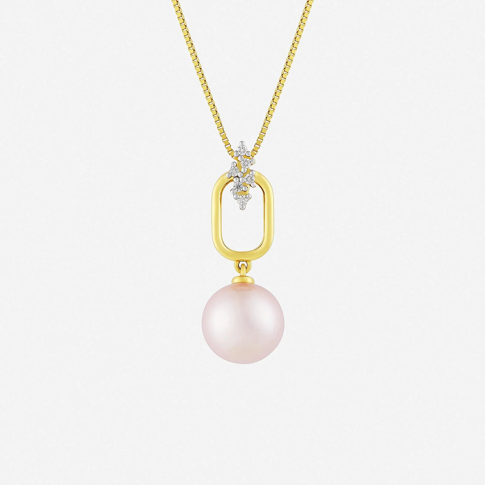 Pearl Pendant with Diamond in Yellow White Gold (GPRLGROUP201V1748A)