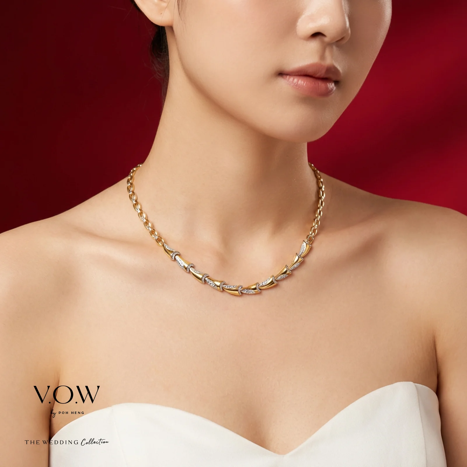 Perpetual Affection Necklace in Yellow White Gold (F22KGROUP145V0466A) - Image 2