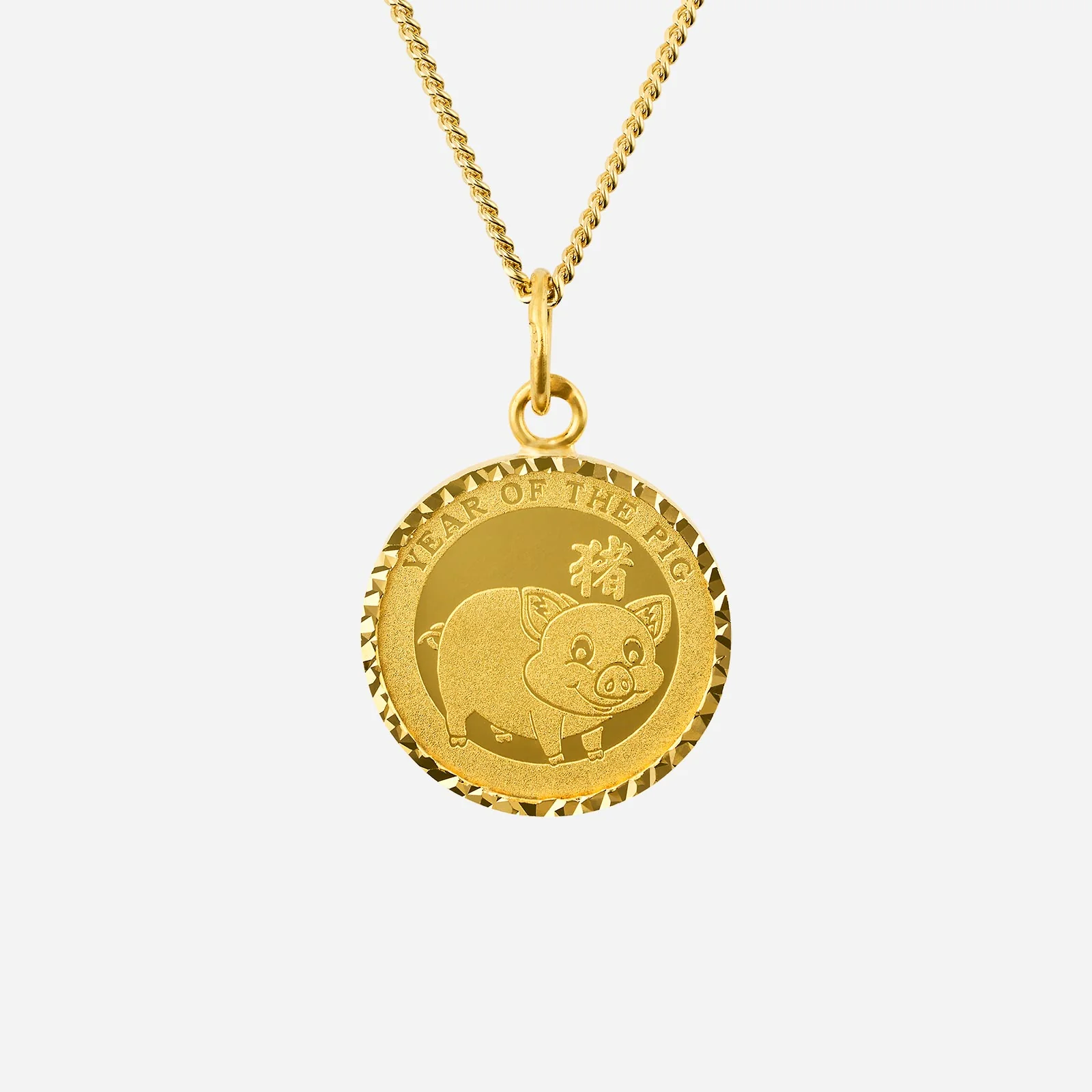 Pig Pendant in Yellow Gold (G22KZODIAC167121112A)