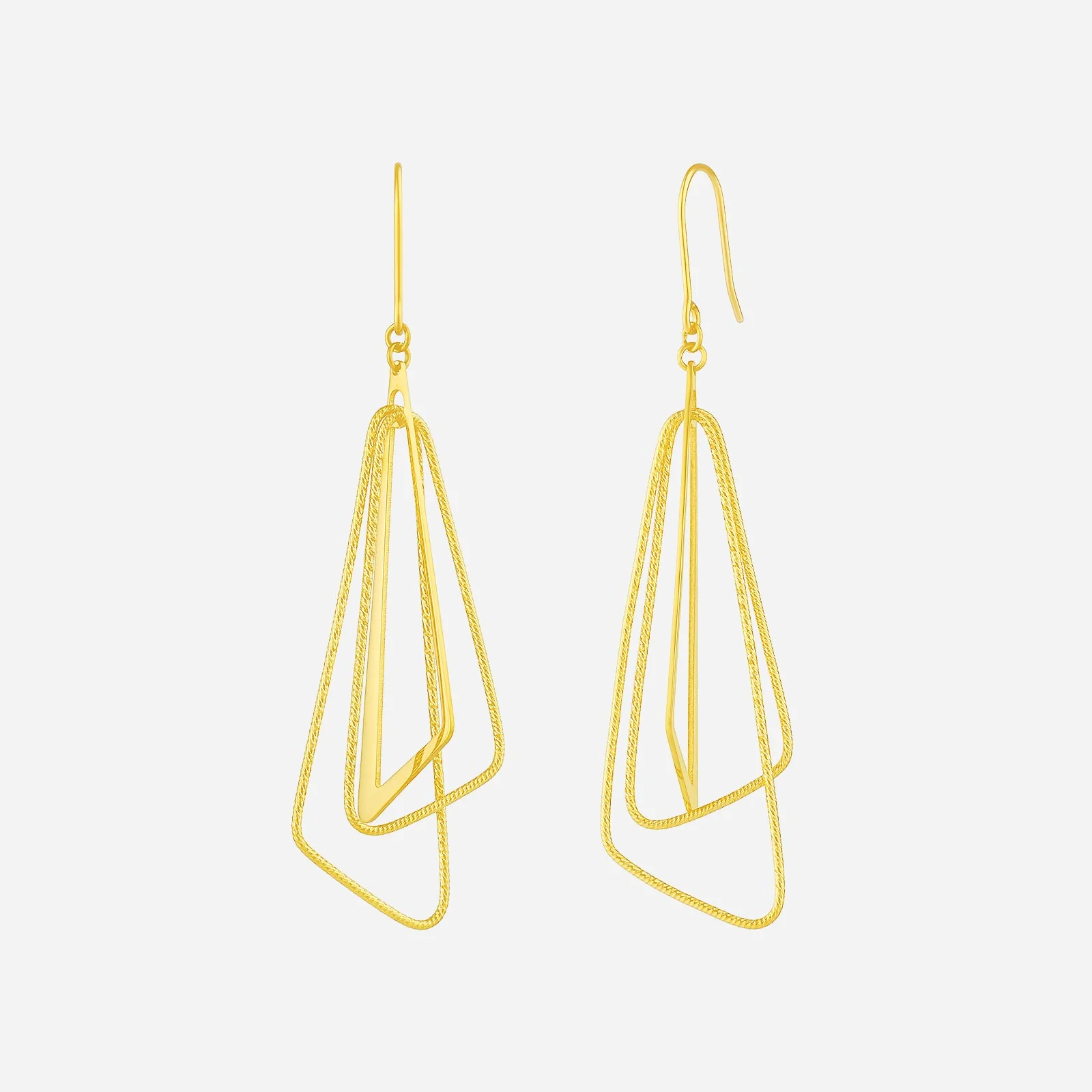 Prismatic Dangling Earrings in Yellow Gold (H22KSTYLE1411A)