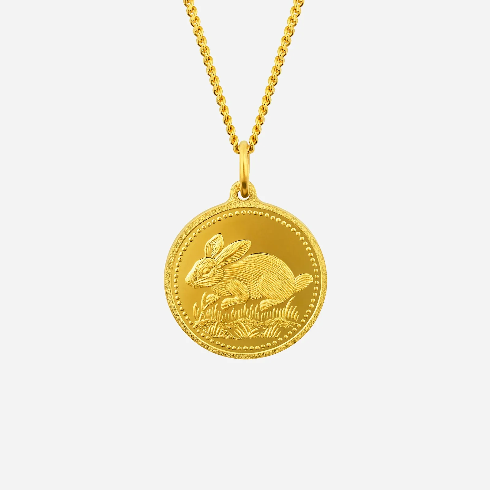 Rabbit Pendant in Yellow Gold (G999ZODIAC177041342A)