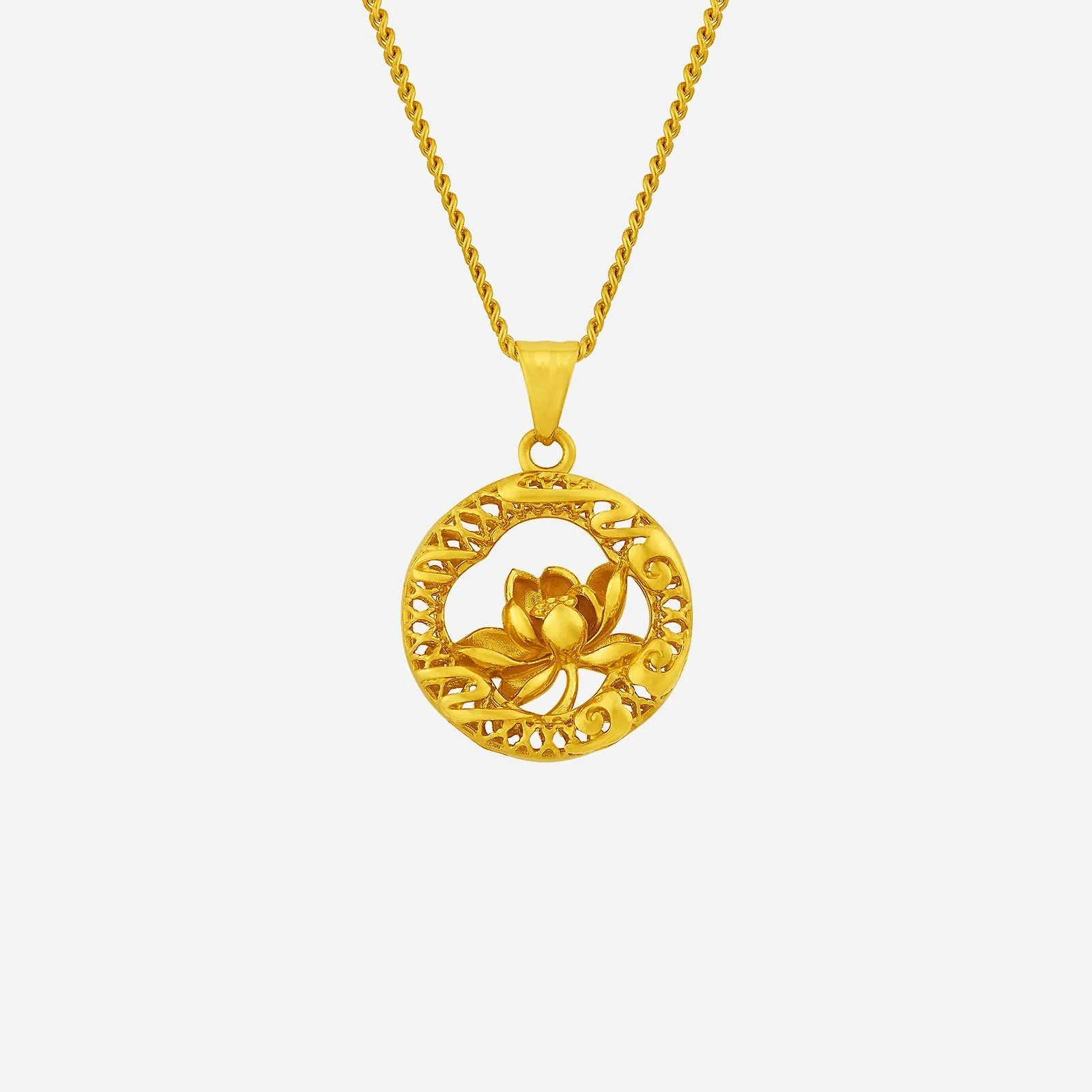 Radiant Lotus Pendant in Yellow Gold (G999STYLE1618A)