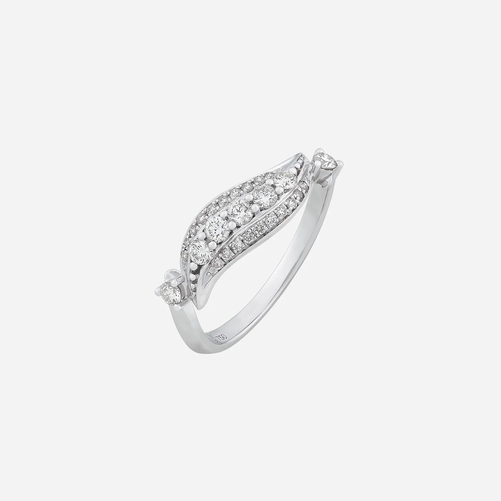 Shimmering Cascade Diamond Ring in White Gold (ADIAGROUP196V1034A)