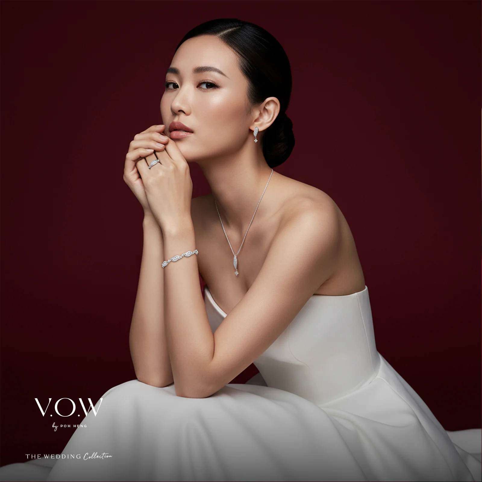 Shimmering Cascade Diamond Ring in White Gold (ADIAGROUP196V1034A) - Image 3