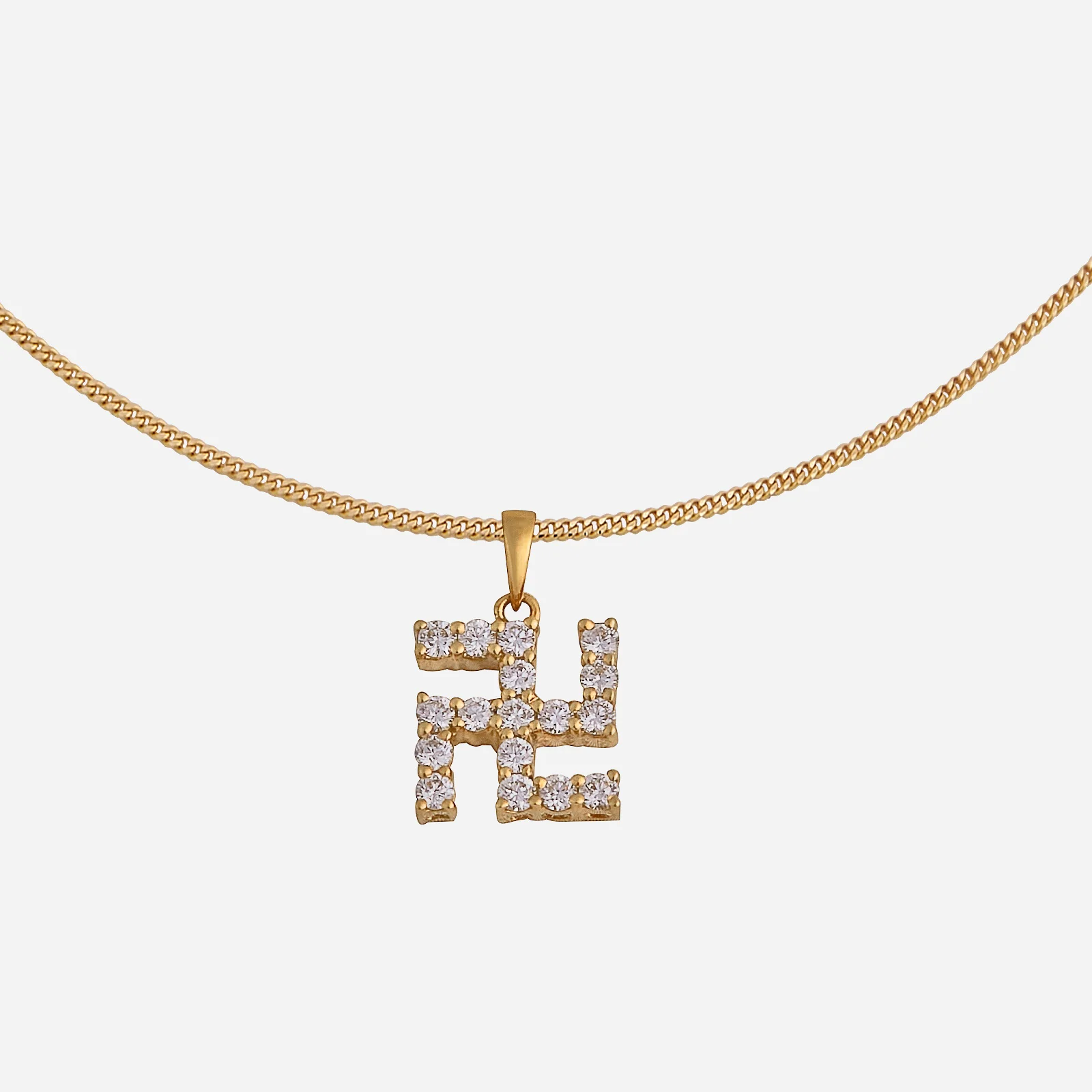 Swastika Diamond Pendant in Yellow Gold (GDIASTYLEY003X1229A)