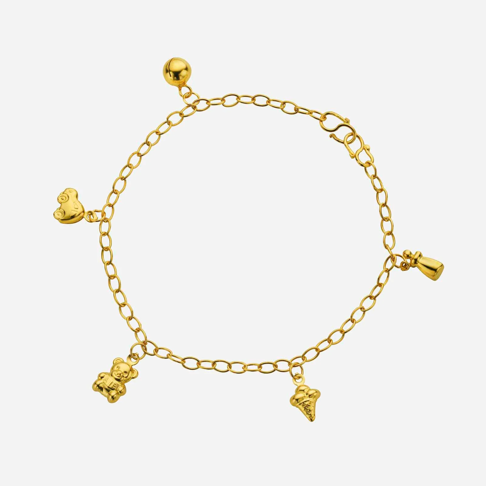 Teddy Bear Baby Anklet in Yellow Gold (K22KBABY0012A)