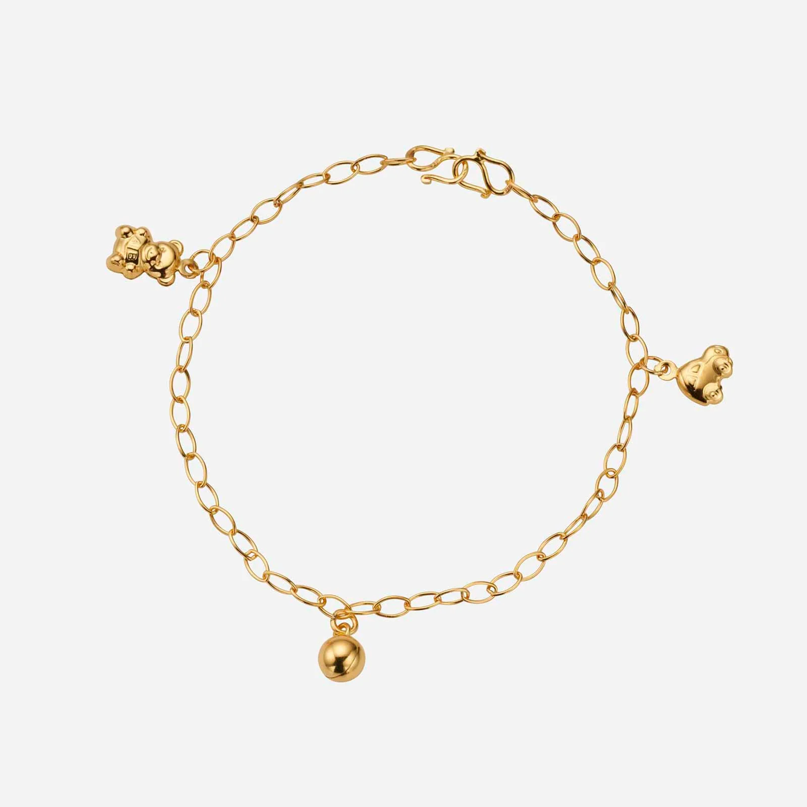 Teddy Bear Baby Anklet in Yellow Gold (K22KBABY0013A)